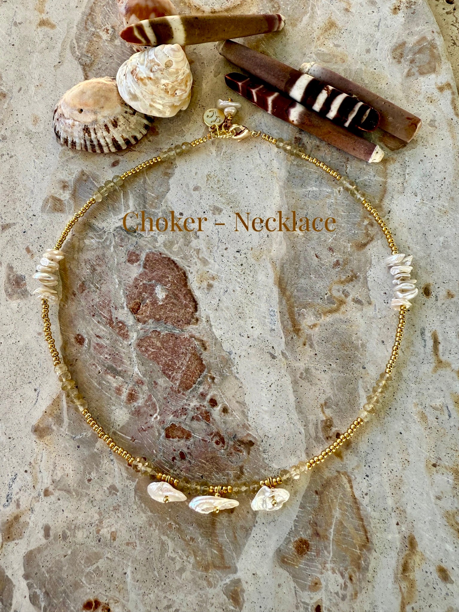 Floating Pearl Choker Necklace