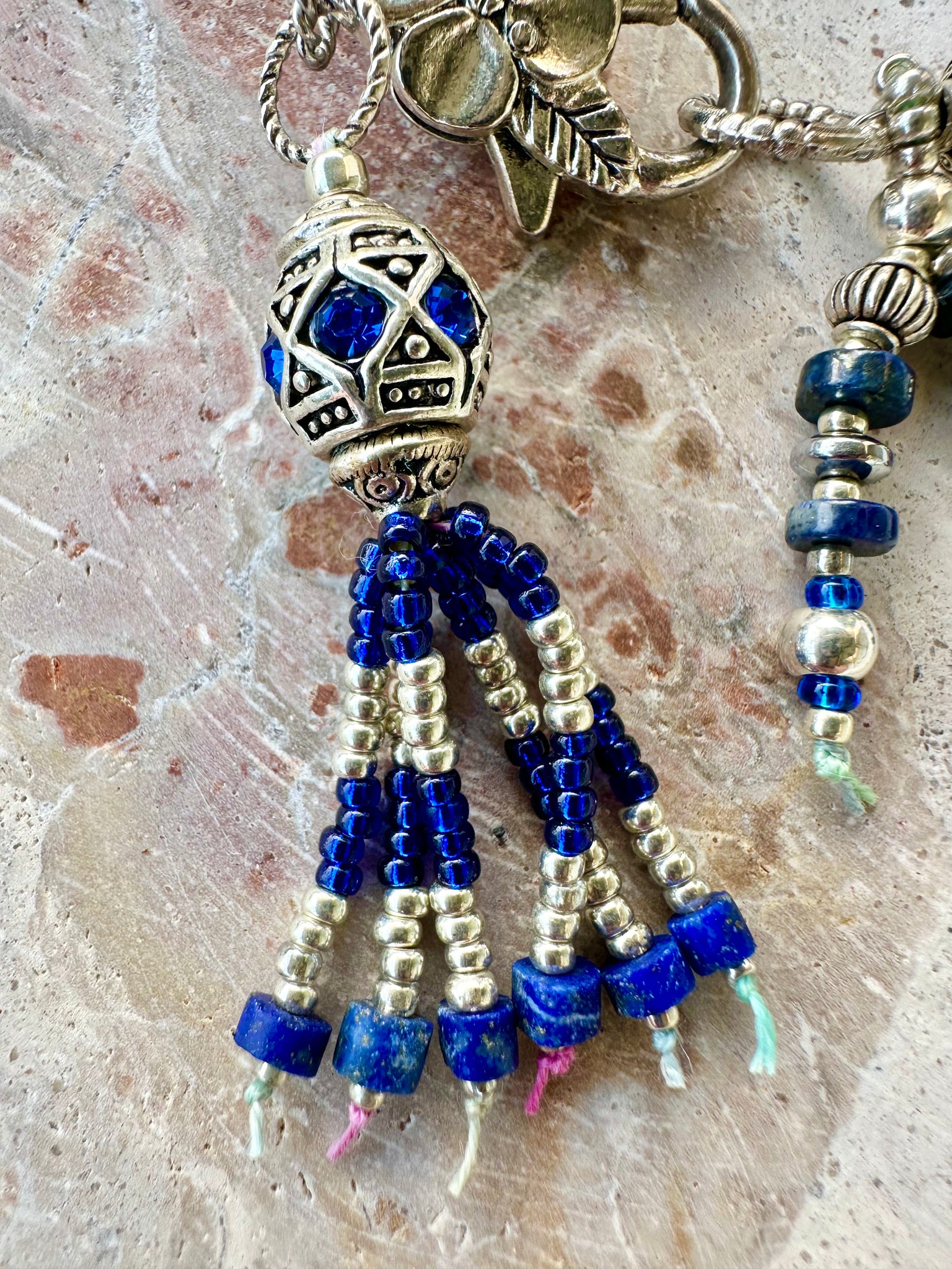 Vintage Silver Indian Blue Stone Bracelet