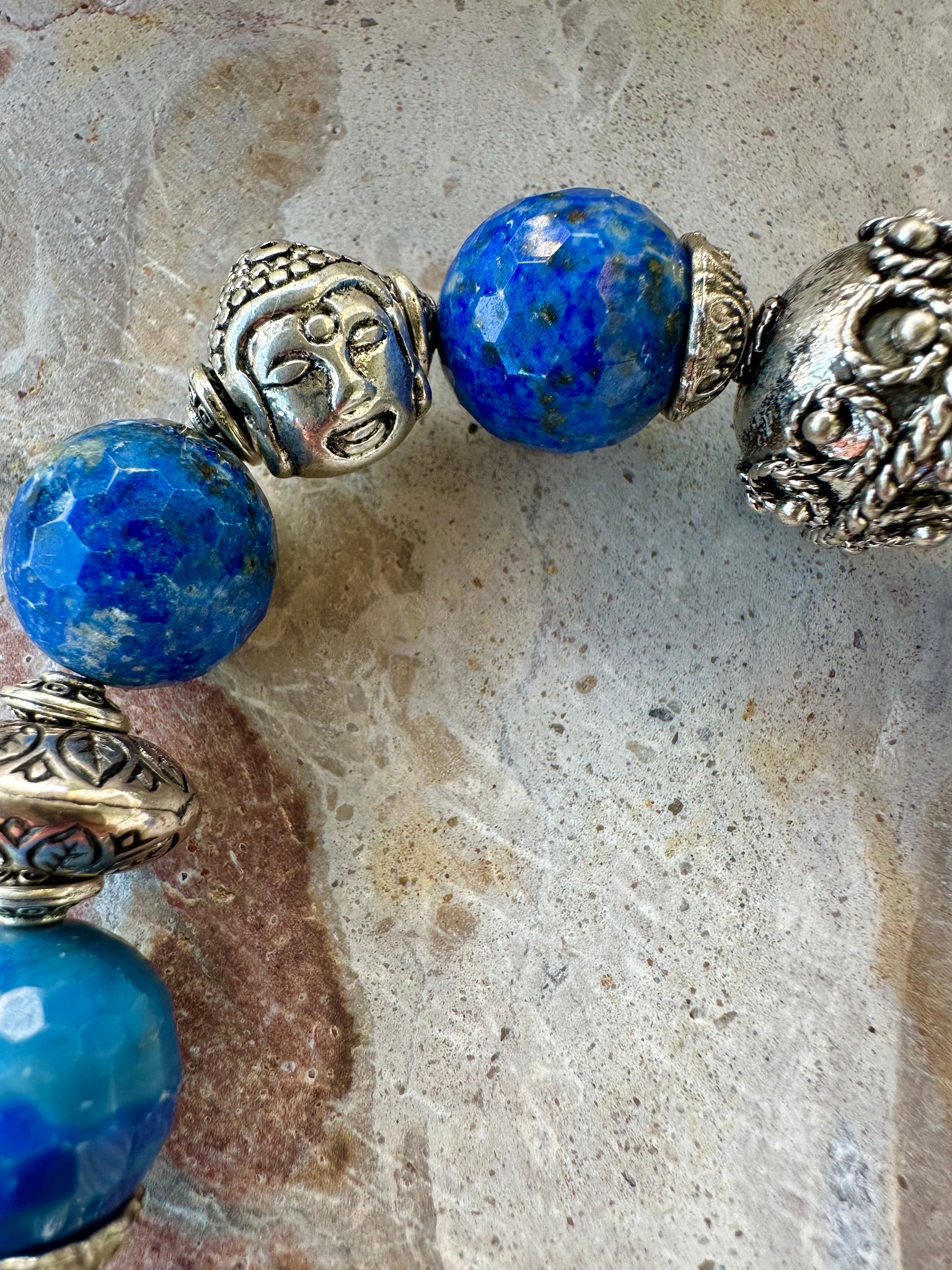 Vintage Silver Indian Blue Stone Bracelet