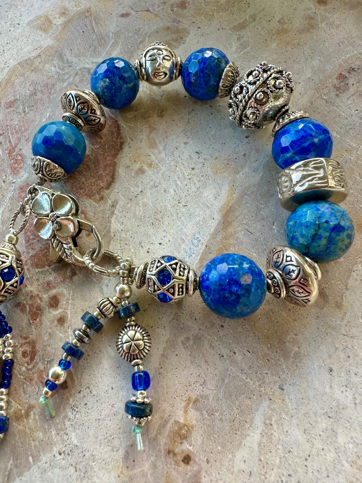 Vintage Silver Indian Blue Stone Bracelet