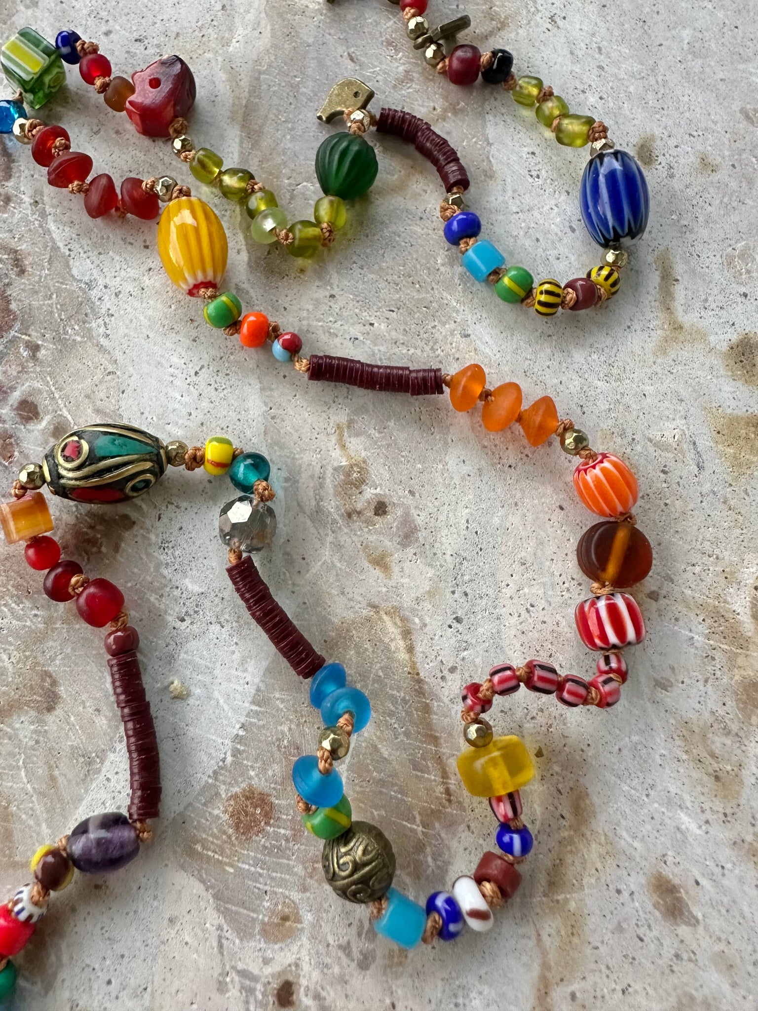 Seed Bead Knotted Vintage African Necklace
