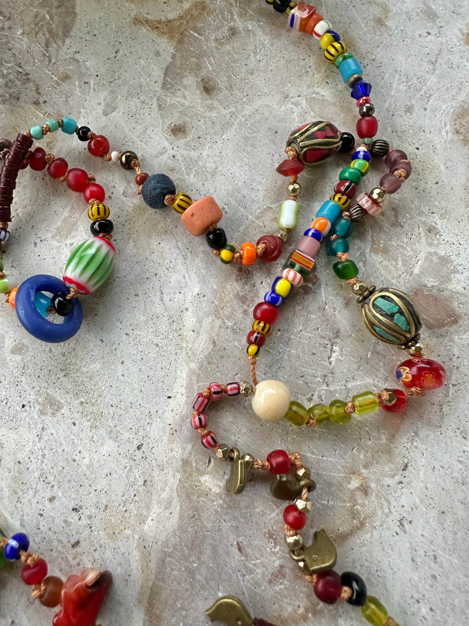 Seed Bead Knotted Vintage African Necklace