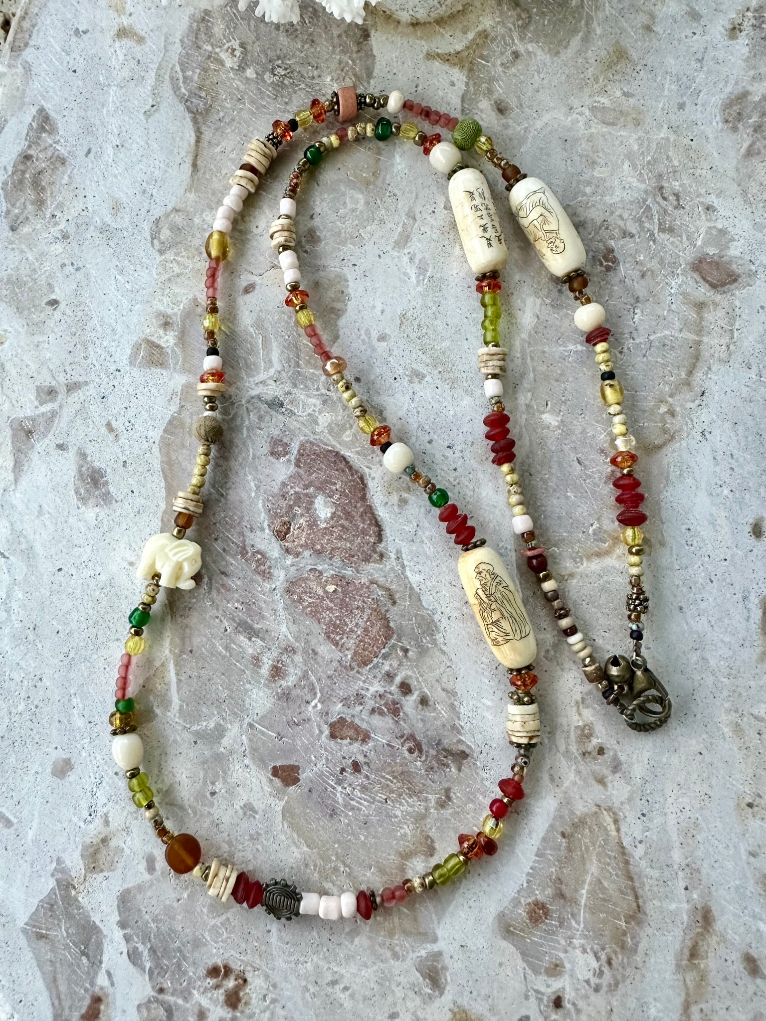 African Chines Mixed Beaded Necklace