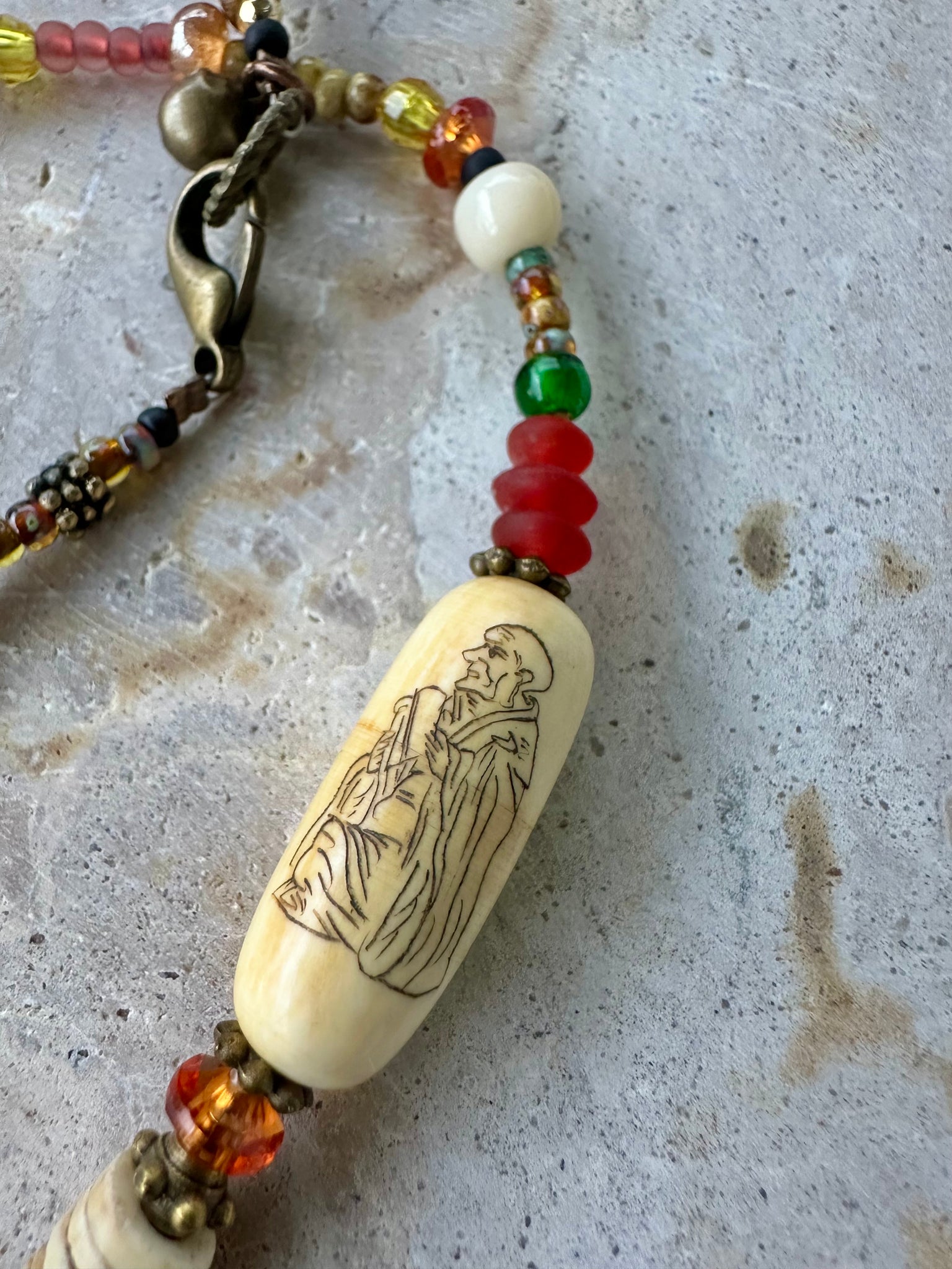African Chines Mixed Beaded Necklace