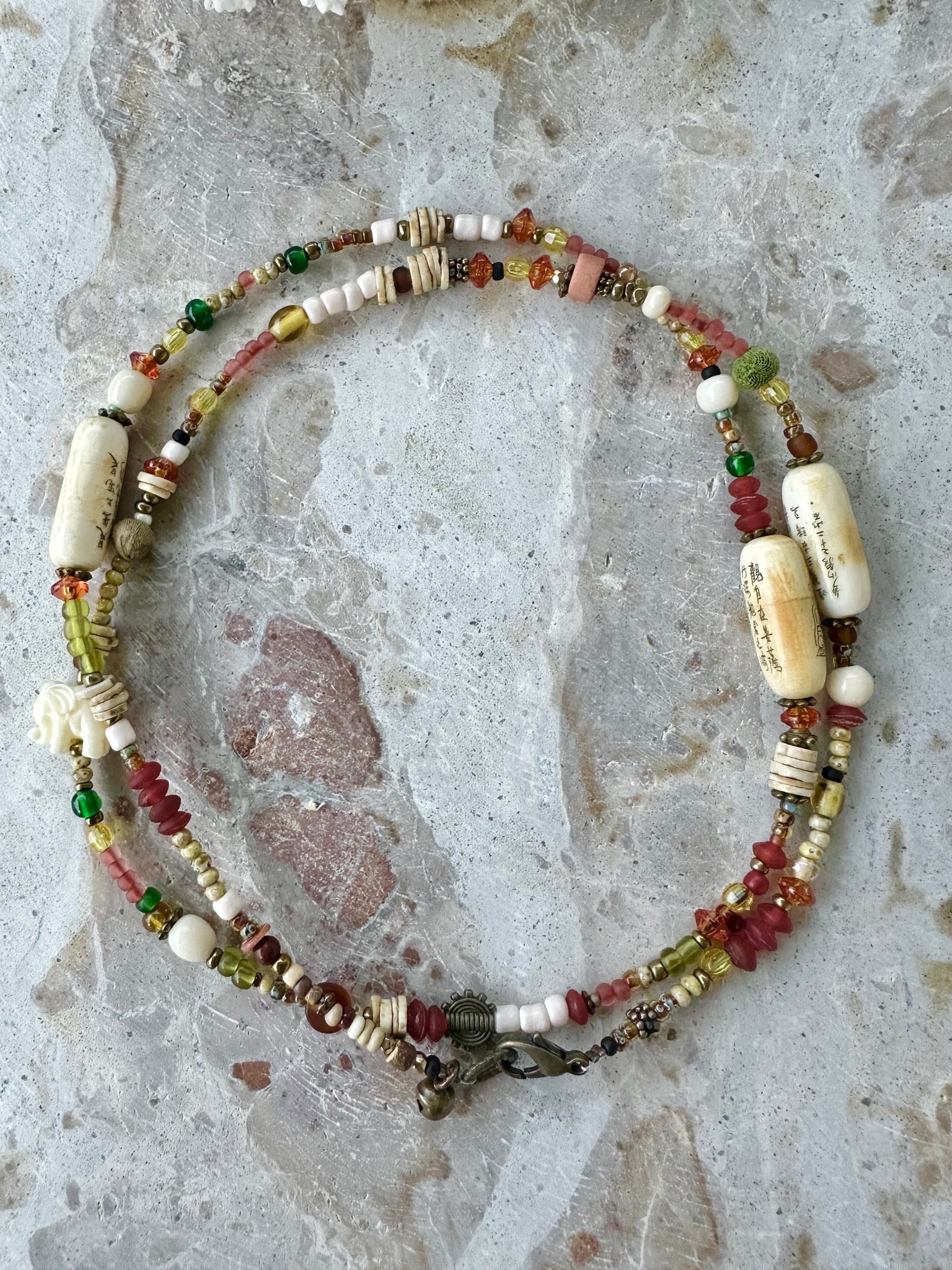 African Chines Mixed Beaded Necklace
