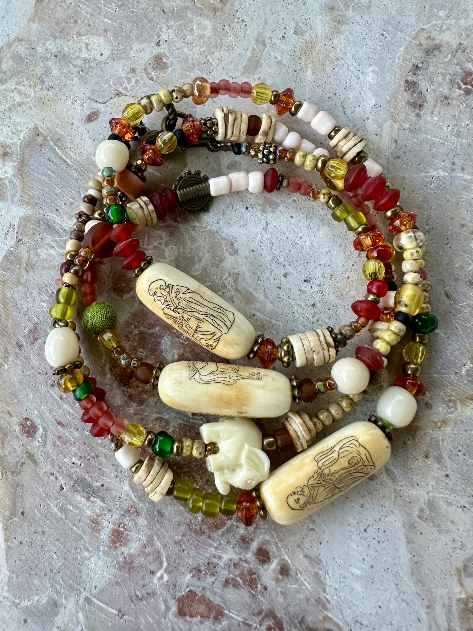 African Chines Mixed Beaded Necklace