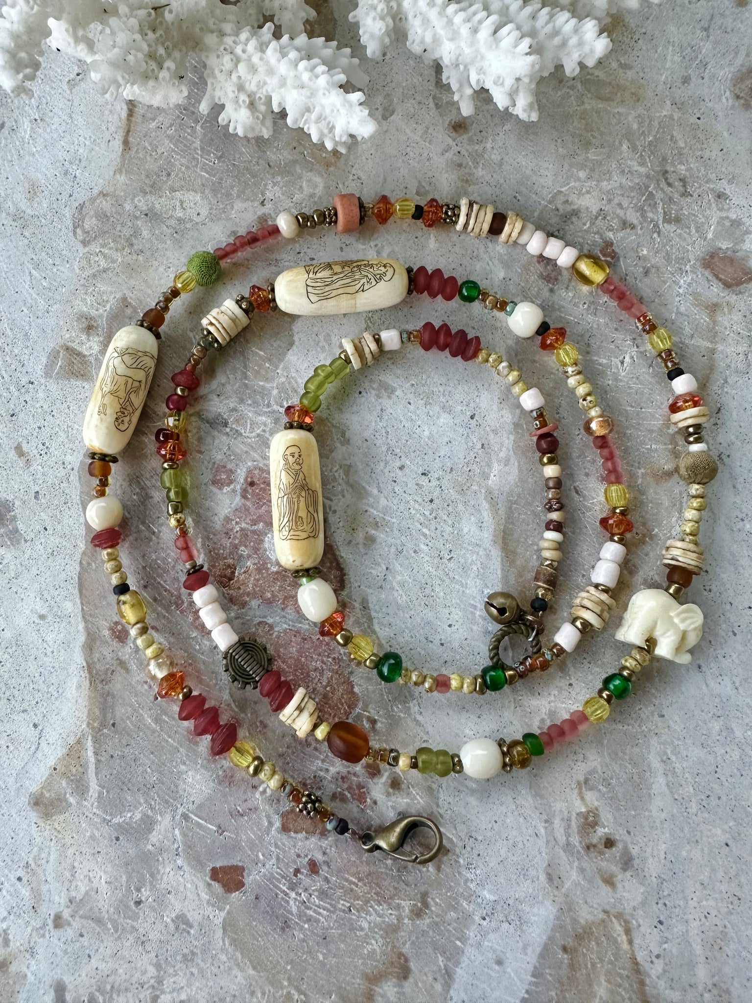 African Chines Mixed Beaded Necklace