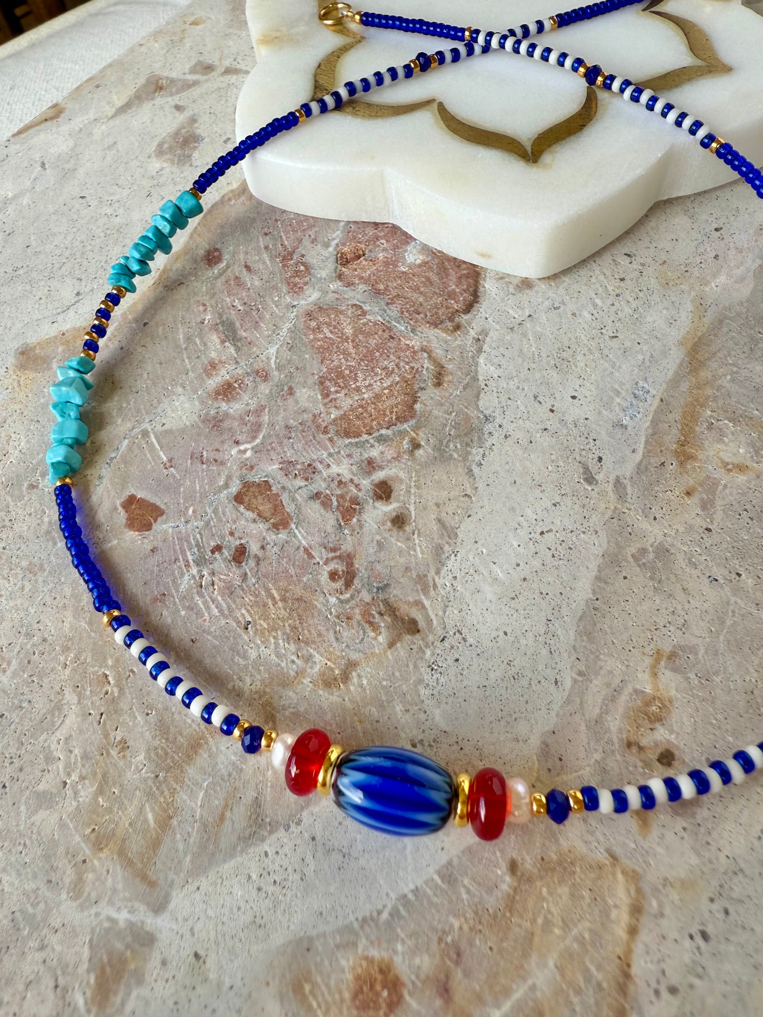 Greek Islander Seed Bead Necklace