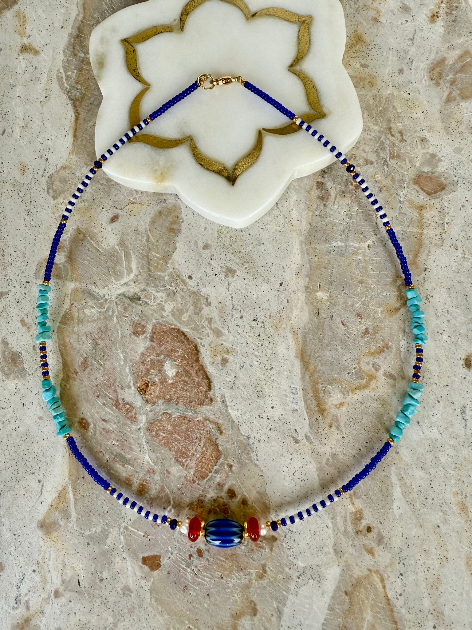 Greek Islander Seed Bead Necklace