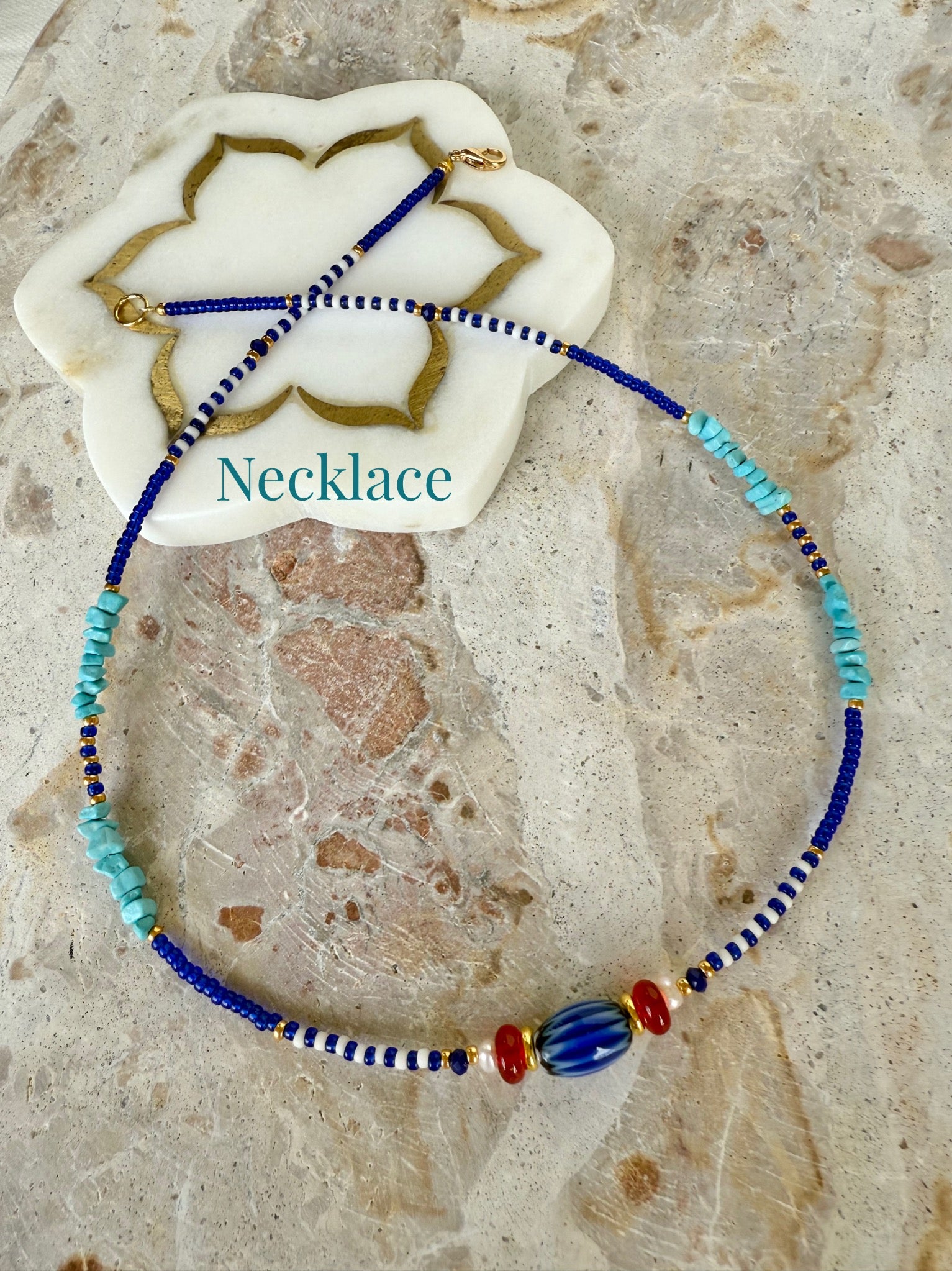 Greek Islander Seed Bead Necklace