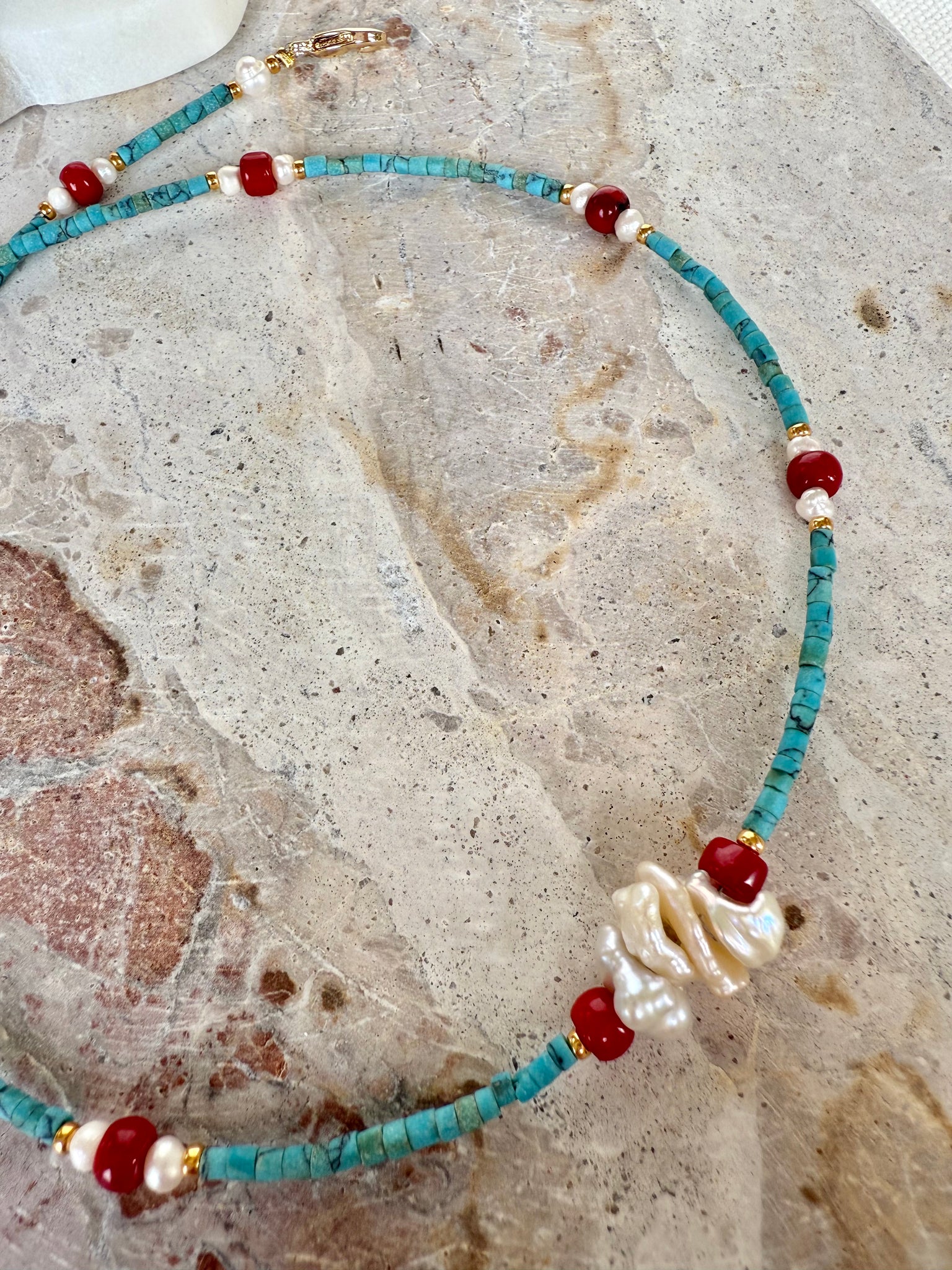 Heishi Turquoise Stone Necklace