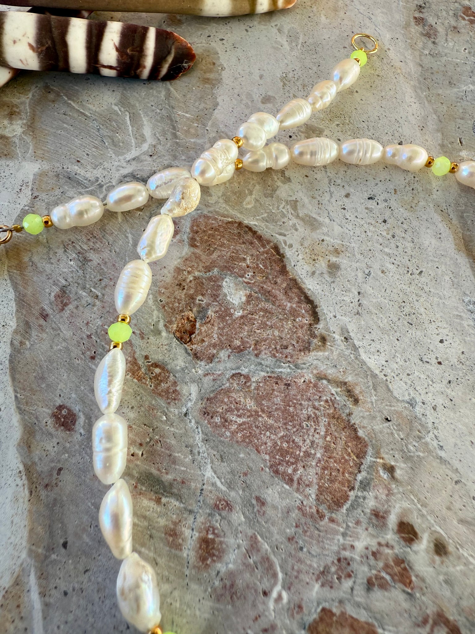 Island Fish Charm Beaded Pearl Necklace