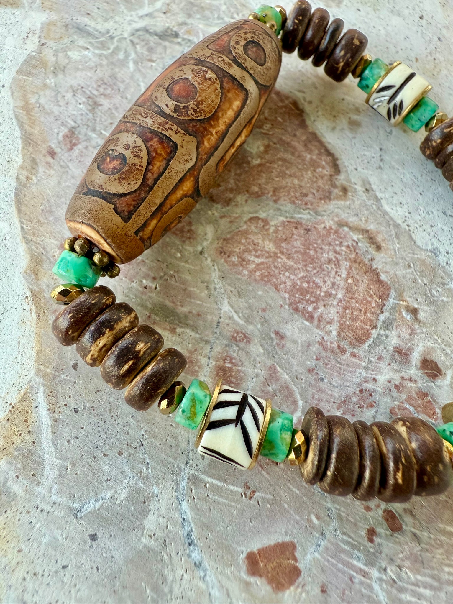 Tibetan Two Eye Stone Bracelet