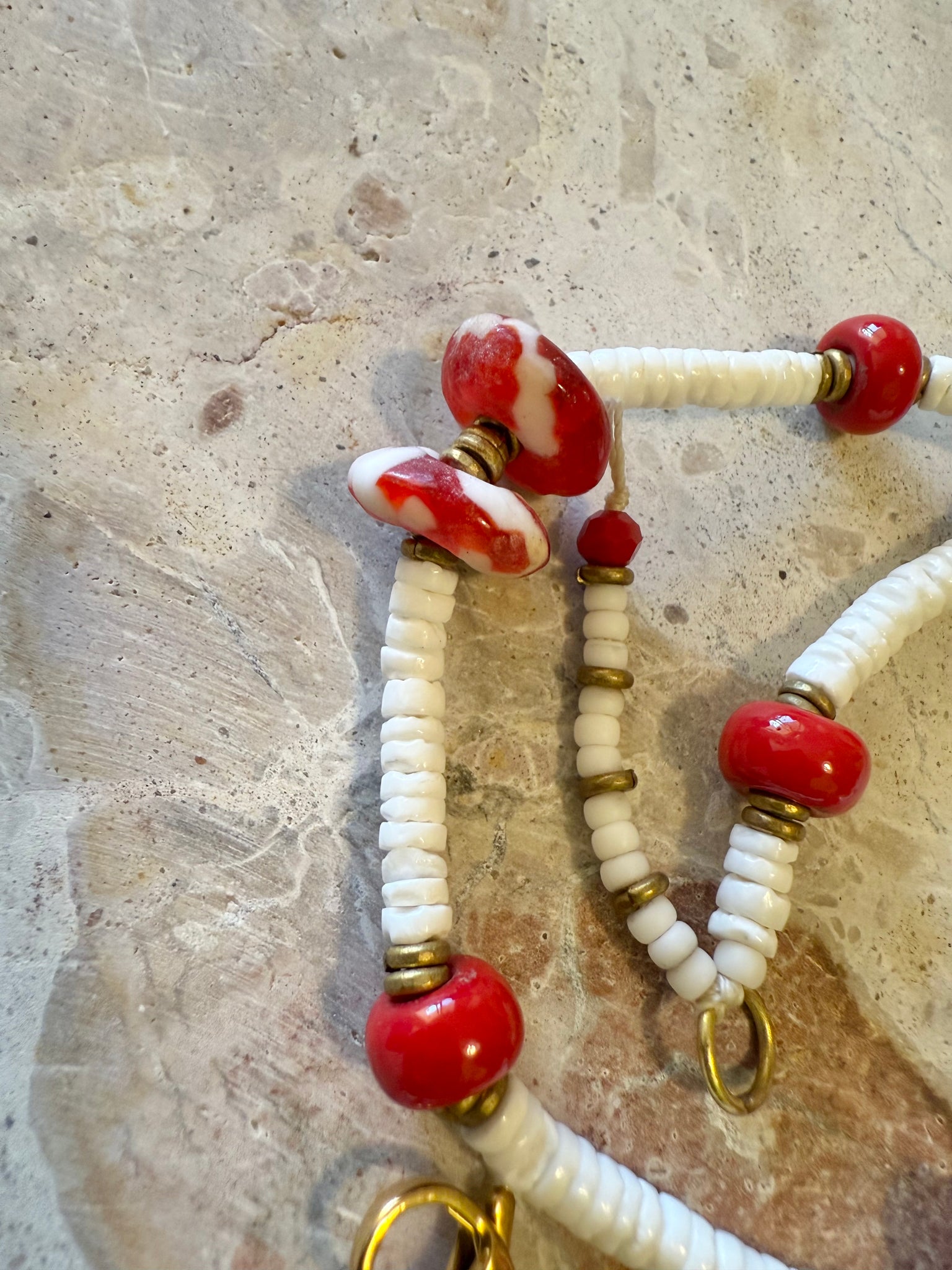 Gold Cowrie Shell White Bracelet