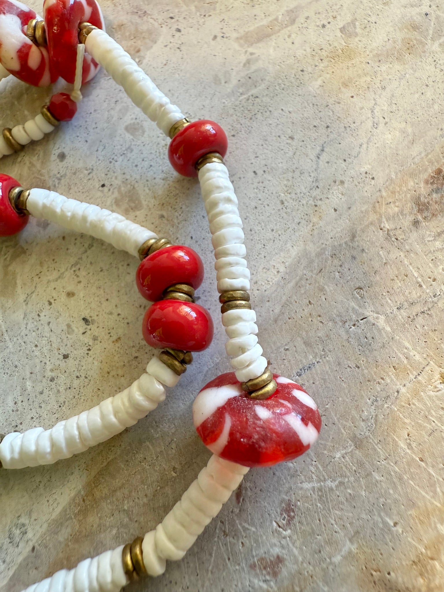 Gold Cowrie Shell White Bracelet