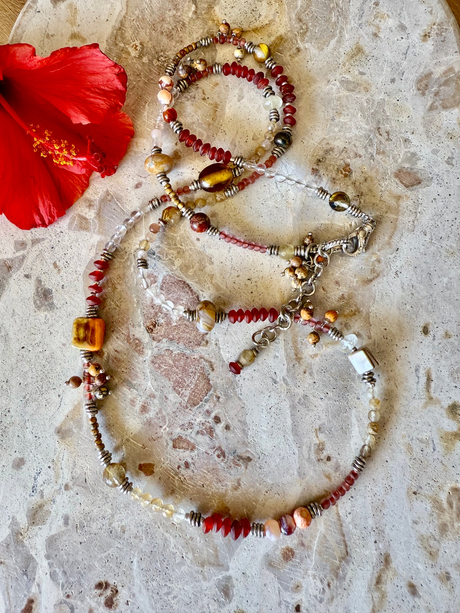 Boho Vintage African Glass Necklace