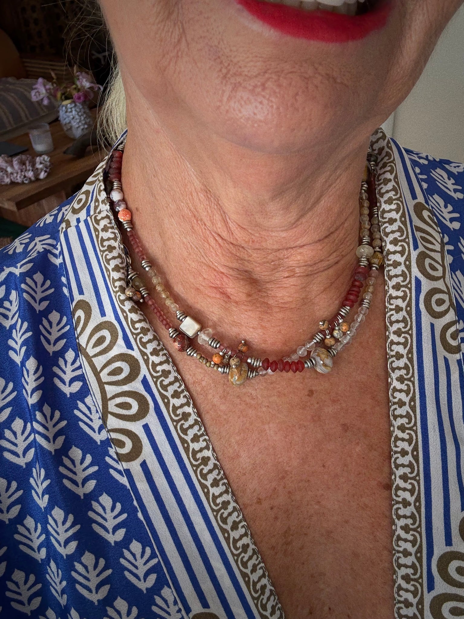 Boho Vintage African Glass Necklace