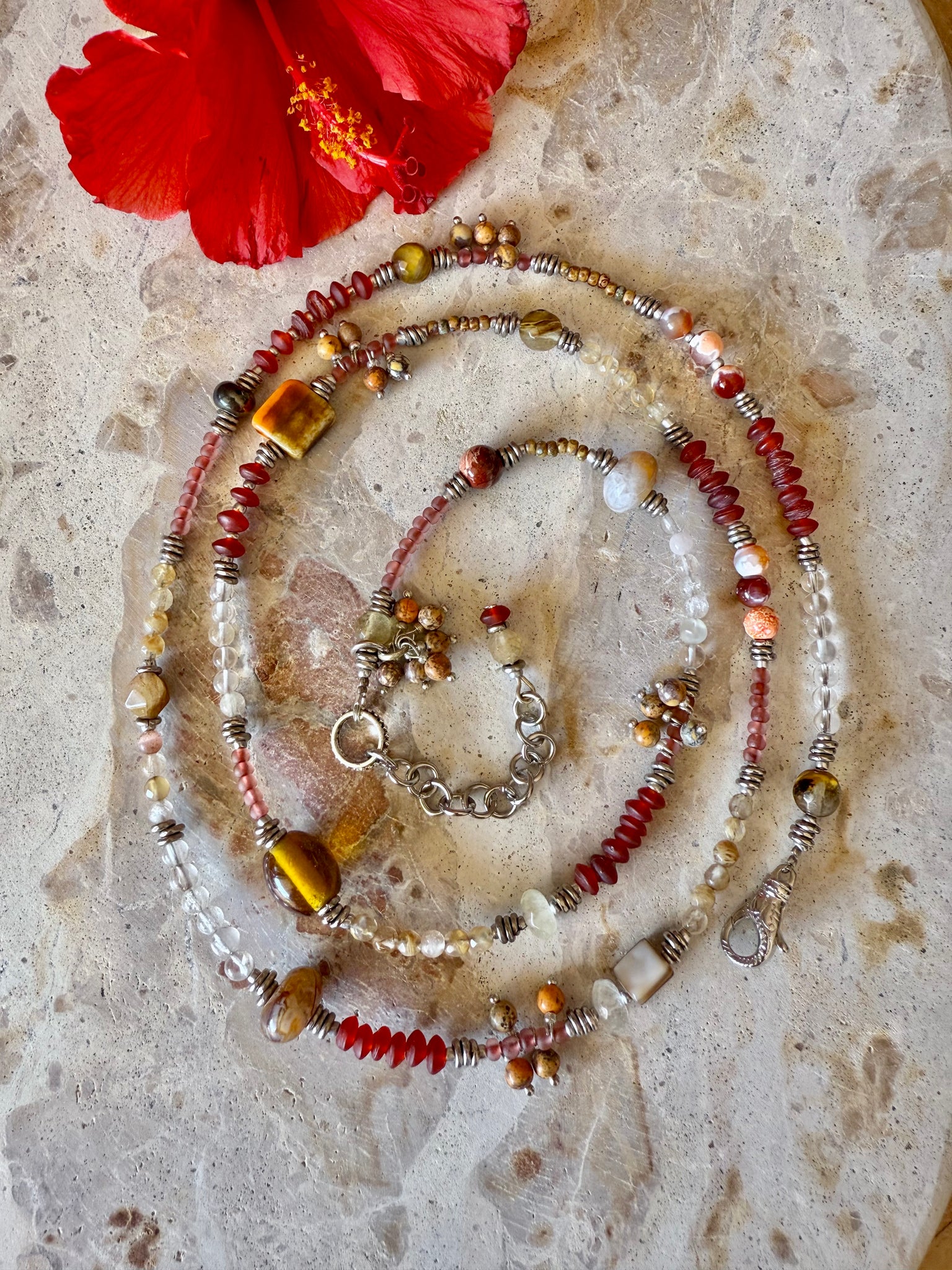 Boho Vintage African Glass Necklace