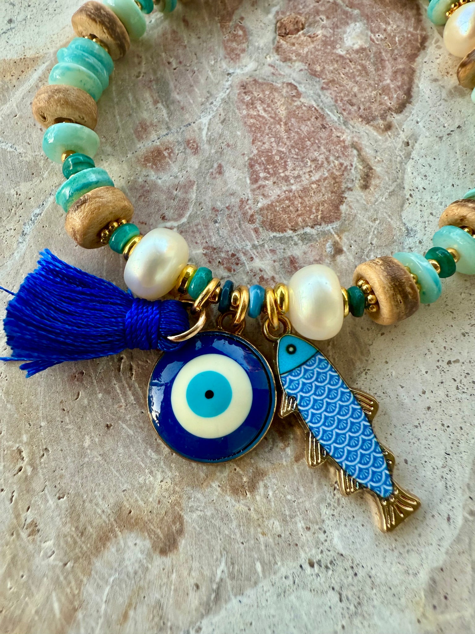 Evil Eye Charm Beach Bracelet