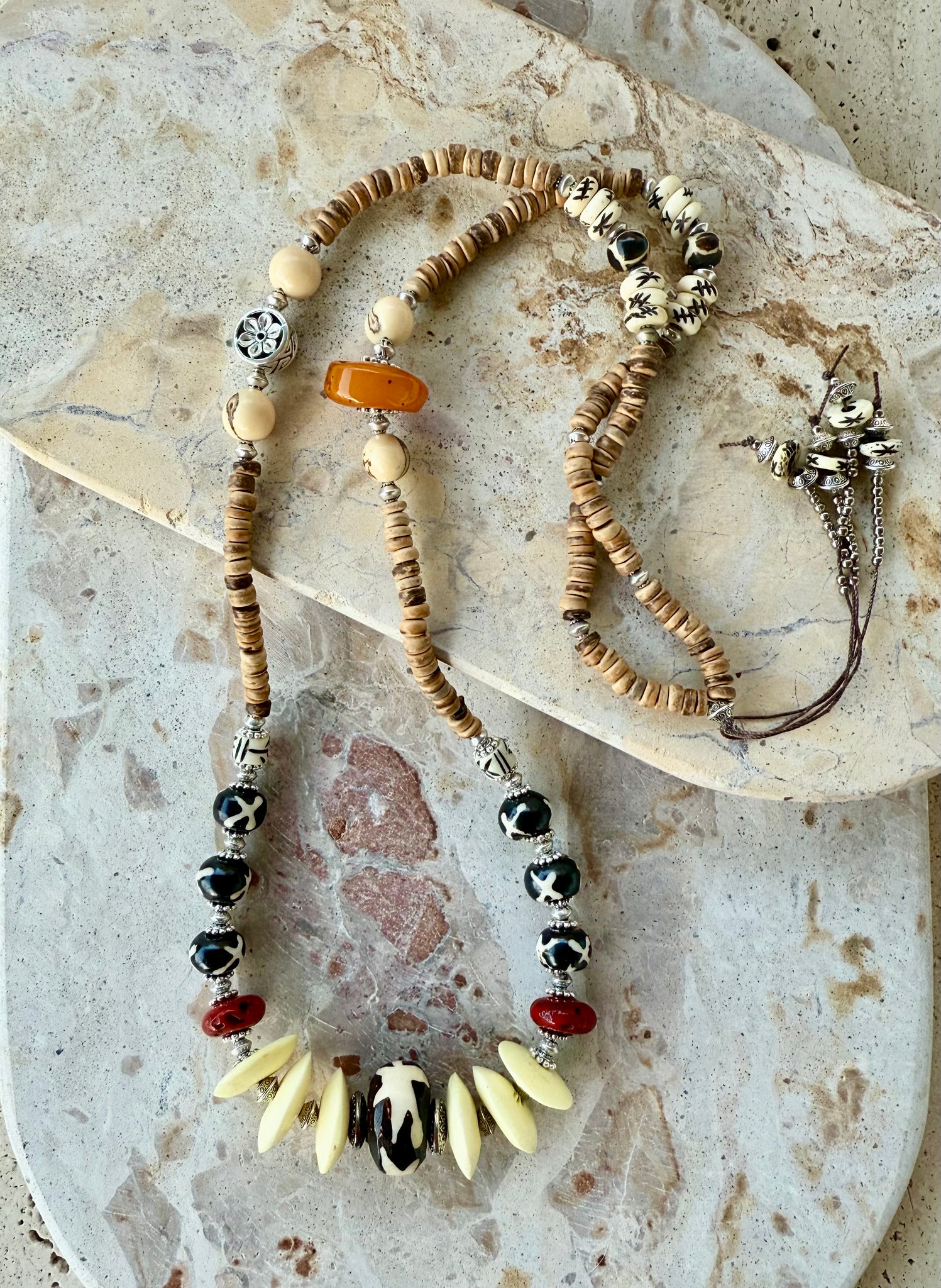 African Stone Sunset Necklace