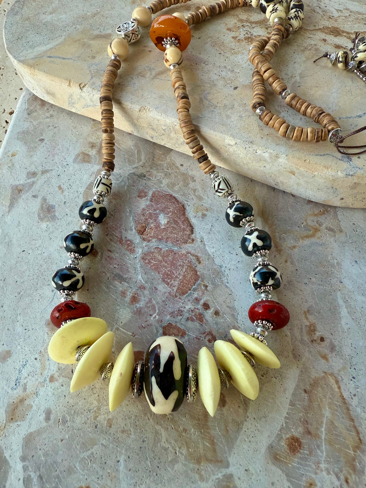 African Stone Sunset Necklace