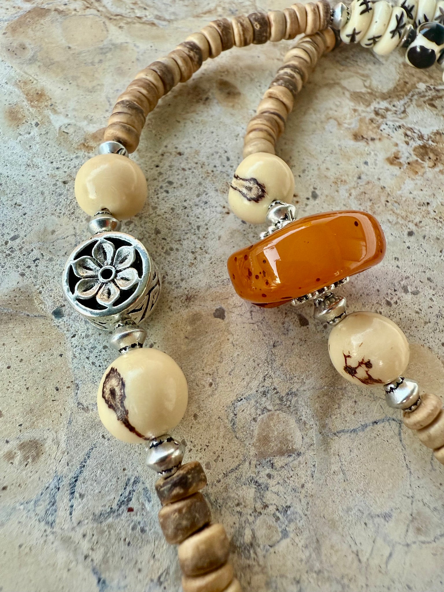African Stone Sunset Necklace
