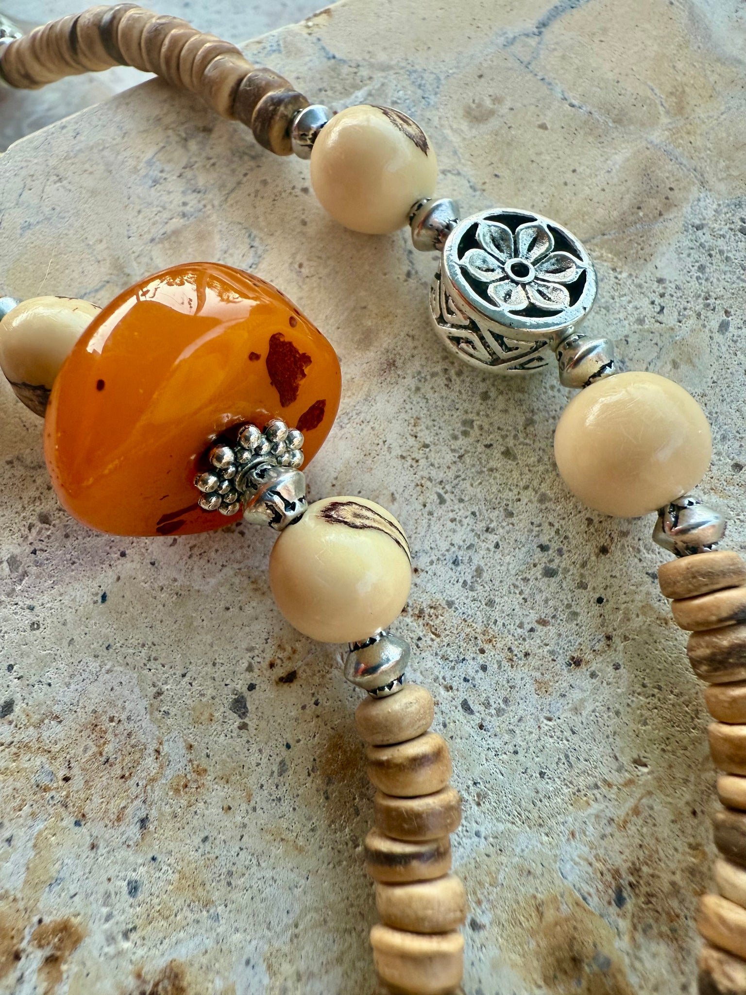 African Stone Sunset Necklace