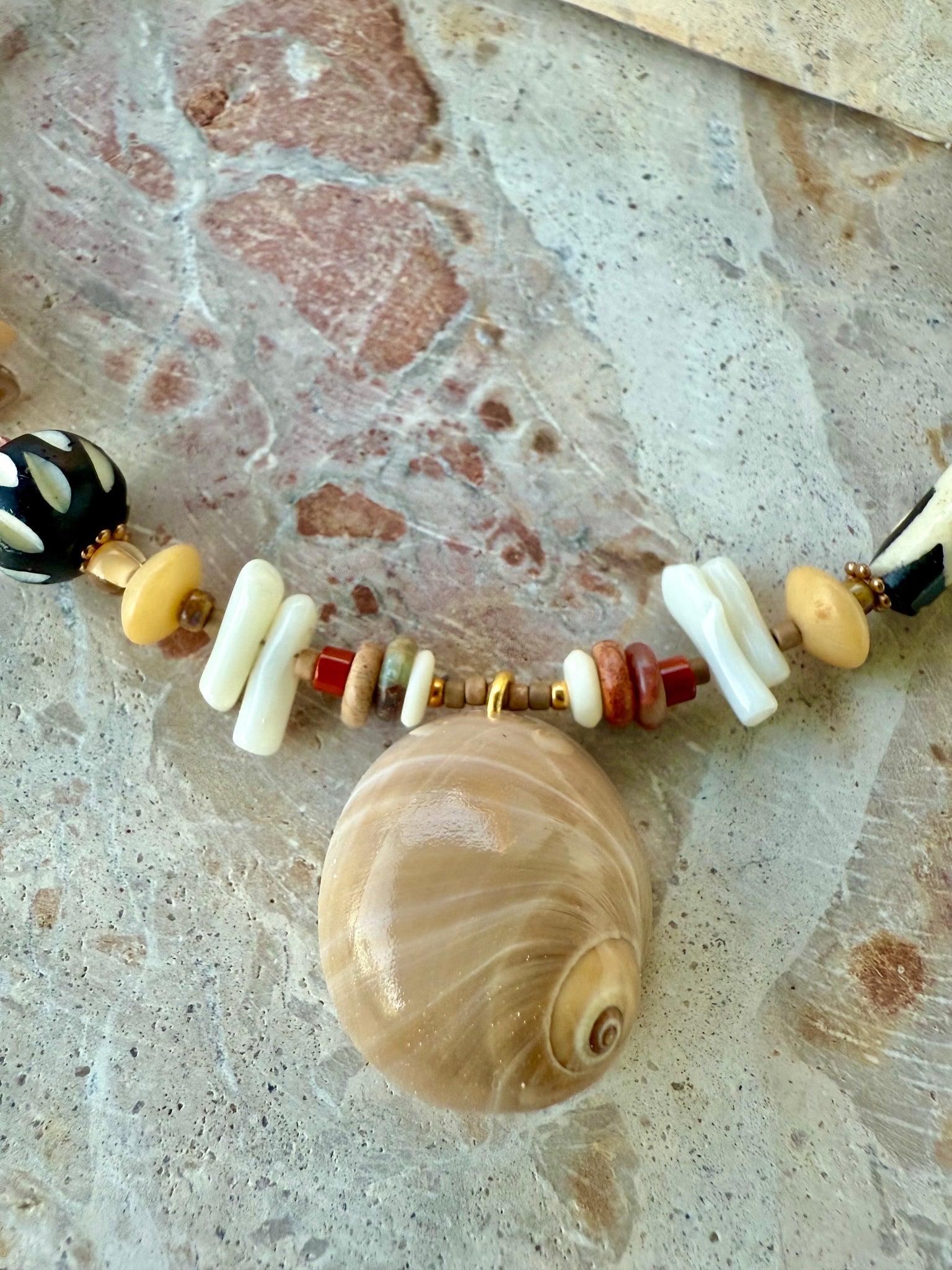 Beachie Beaded Shell Necklace