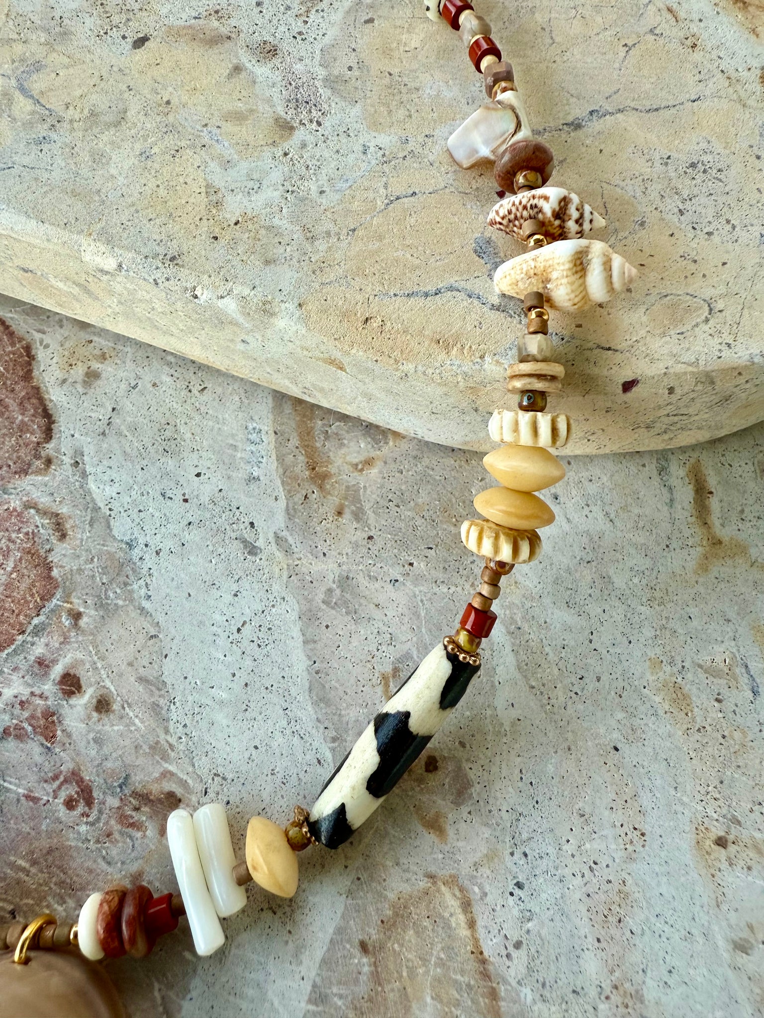 Beachie Beaded Shell Necklace