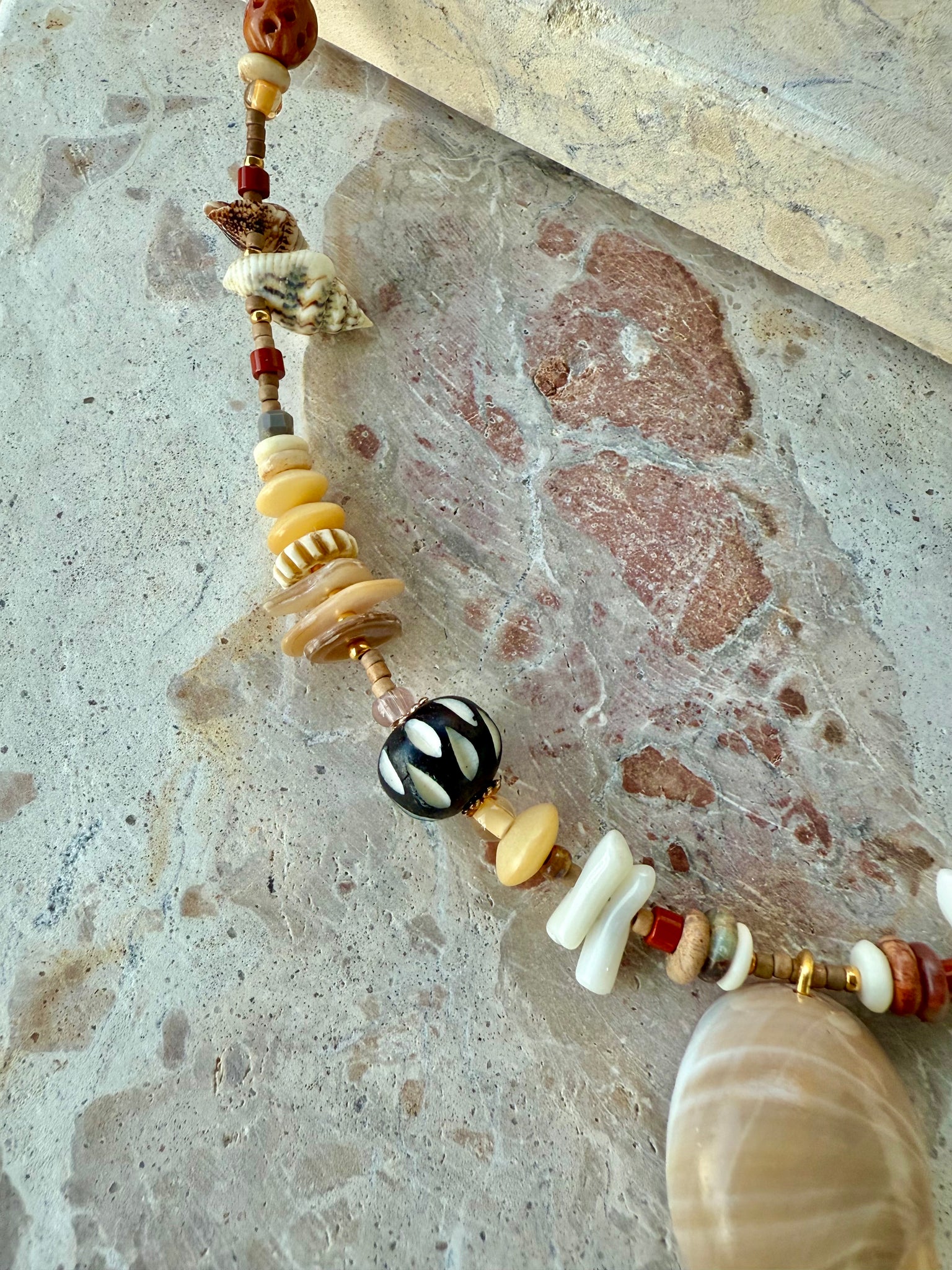 Beachie Beaded Shell Necklace