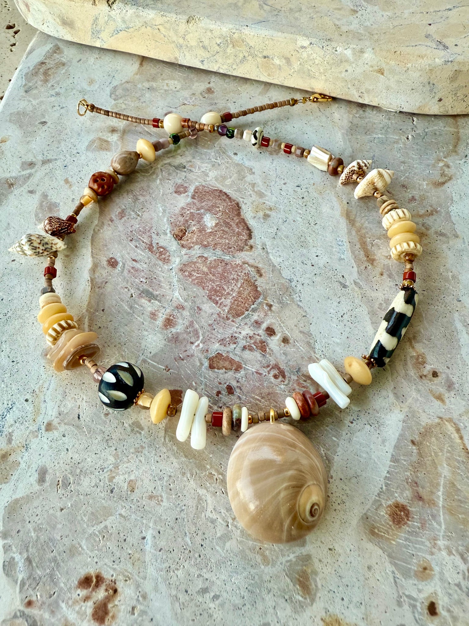 Beachie Beaded Shell Necklace