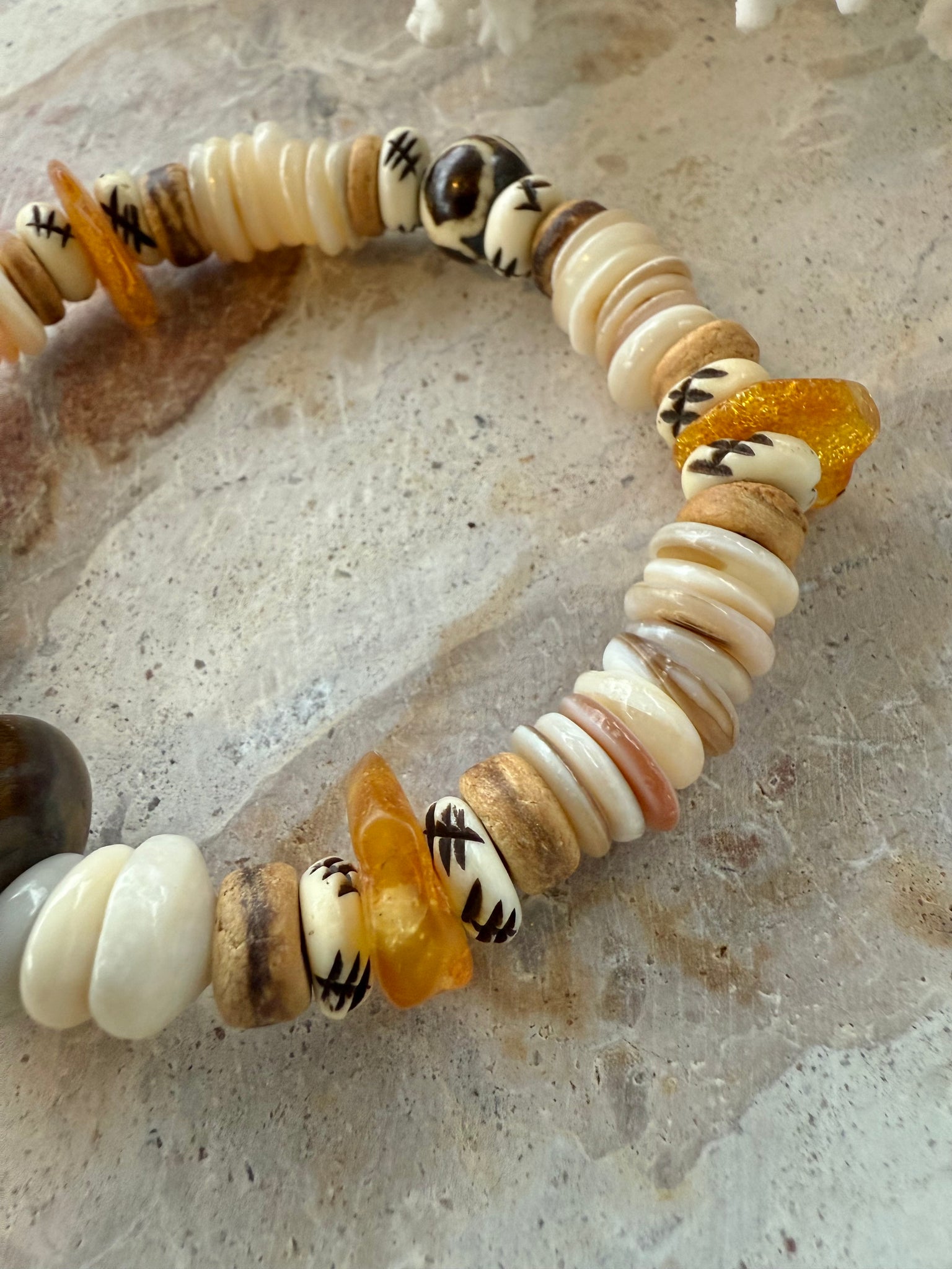Sunkissed Yellow Pukka Shell Tribal Bracelet