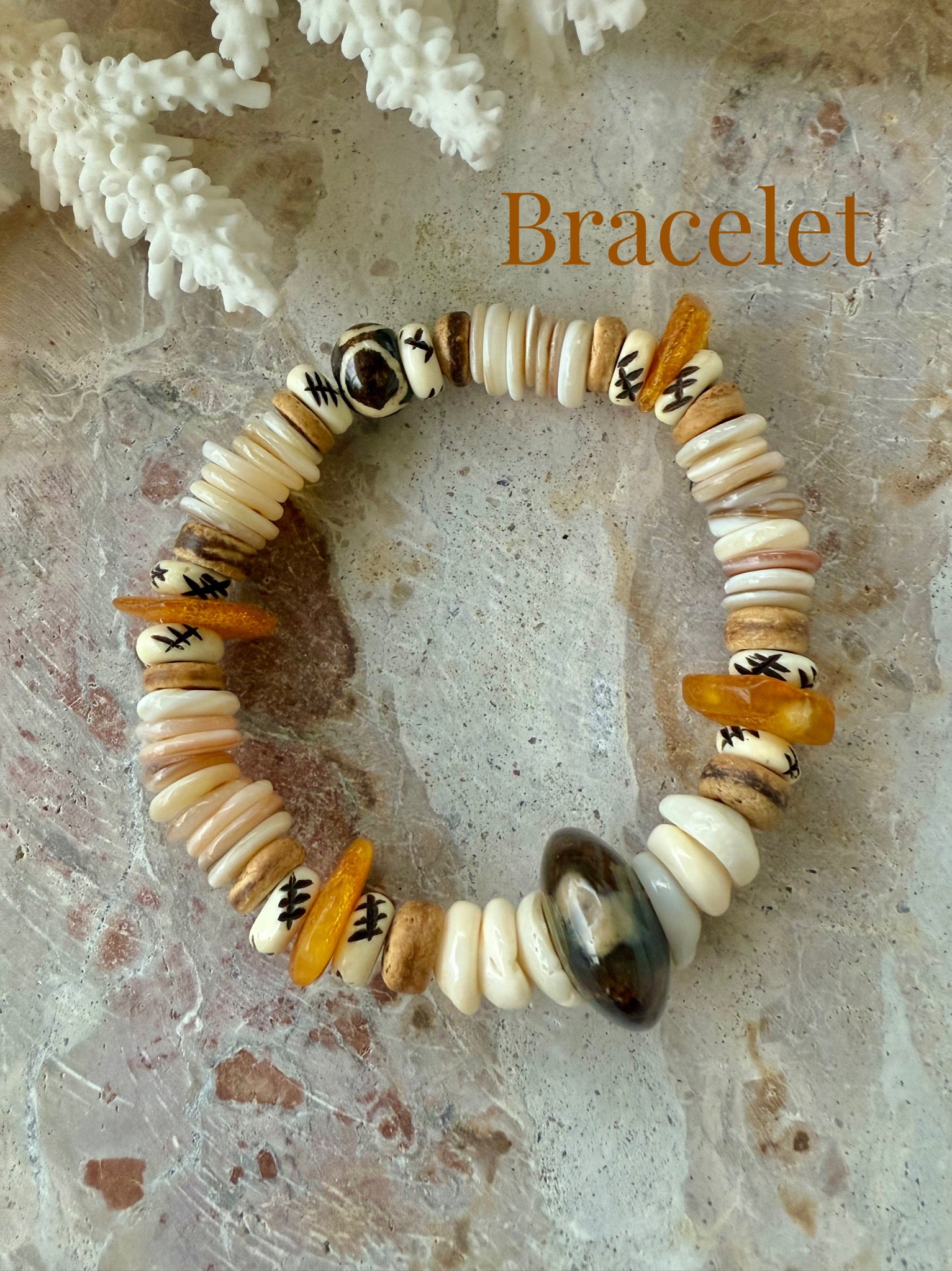 Sunkissed Yellow Pukka Shell Tribal Bracelet
