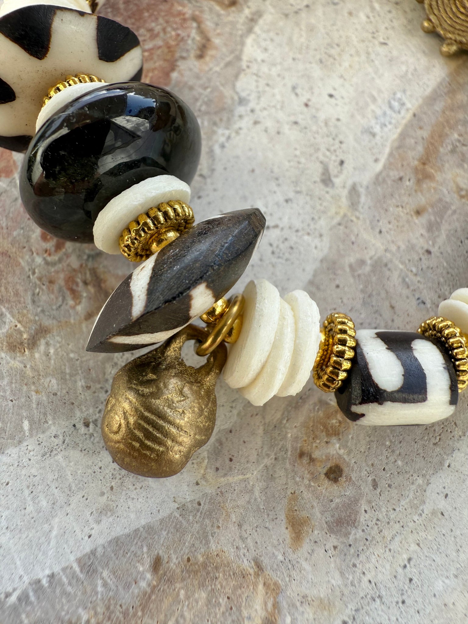 African Tribal Zebra Shell Stone Bracelet