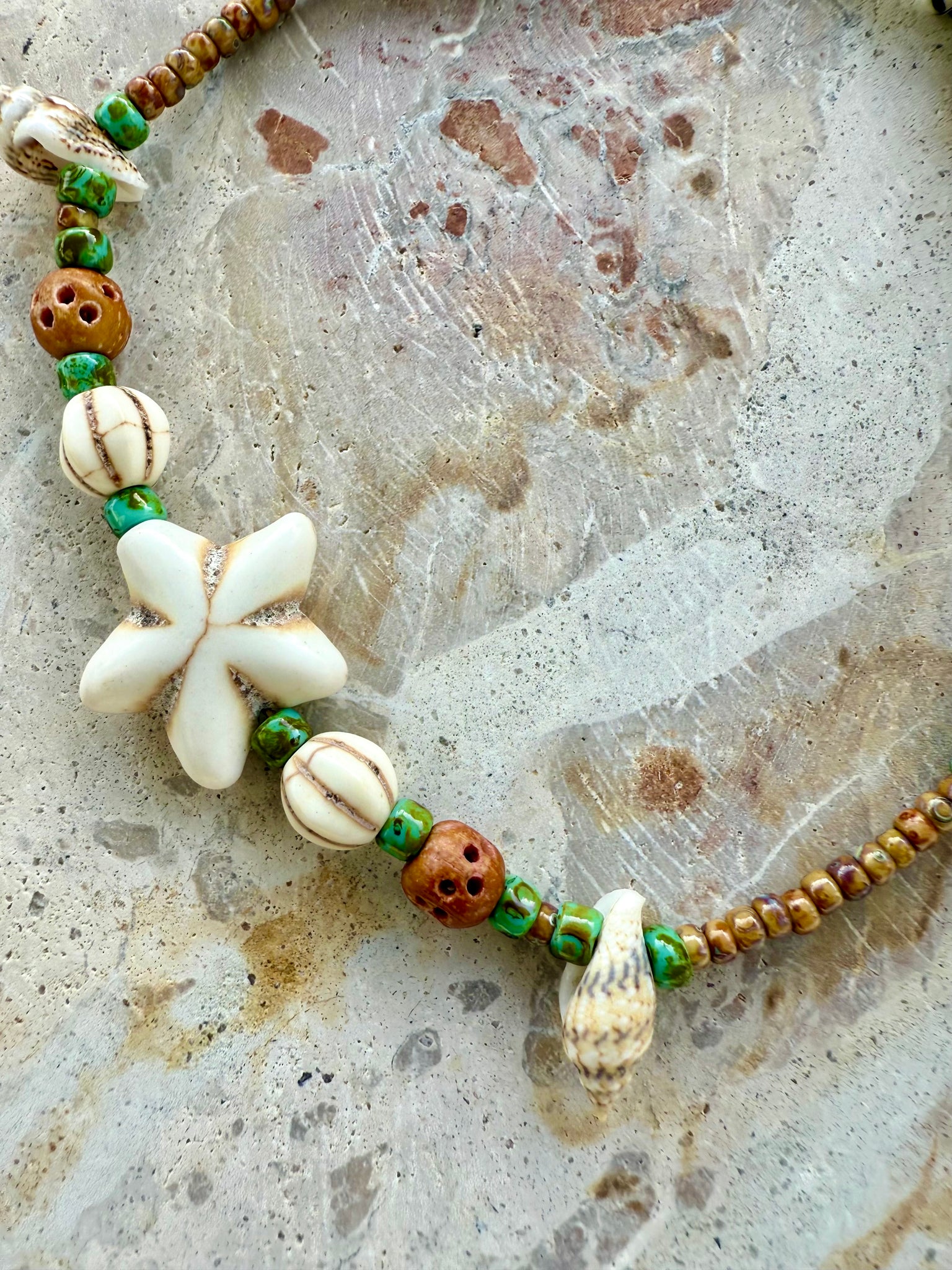 Starfish Shell Beaded Anklet