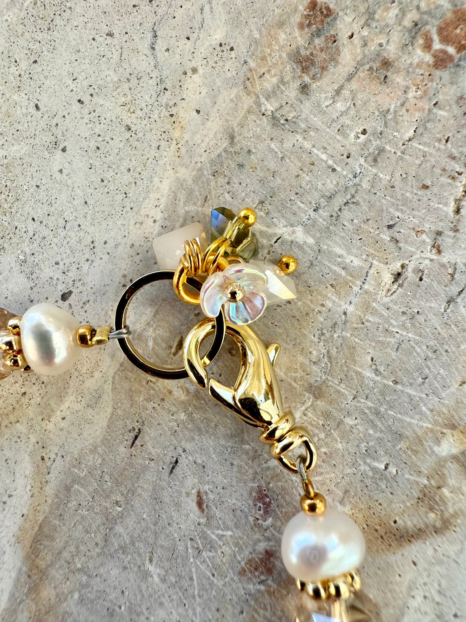 Champagne Lux Crystal Shell Charm Bracelet