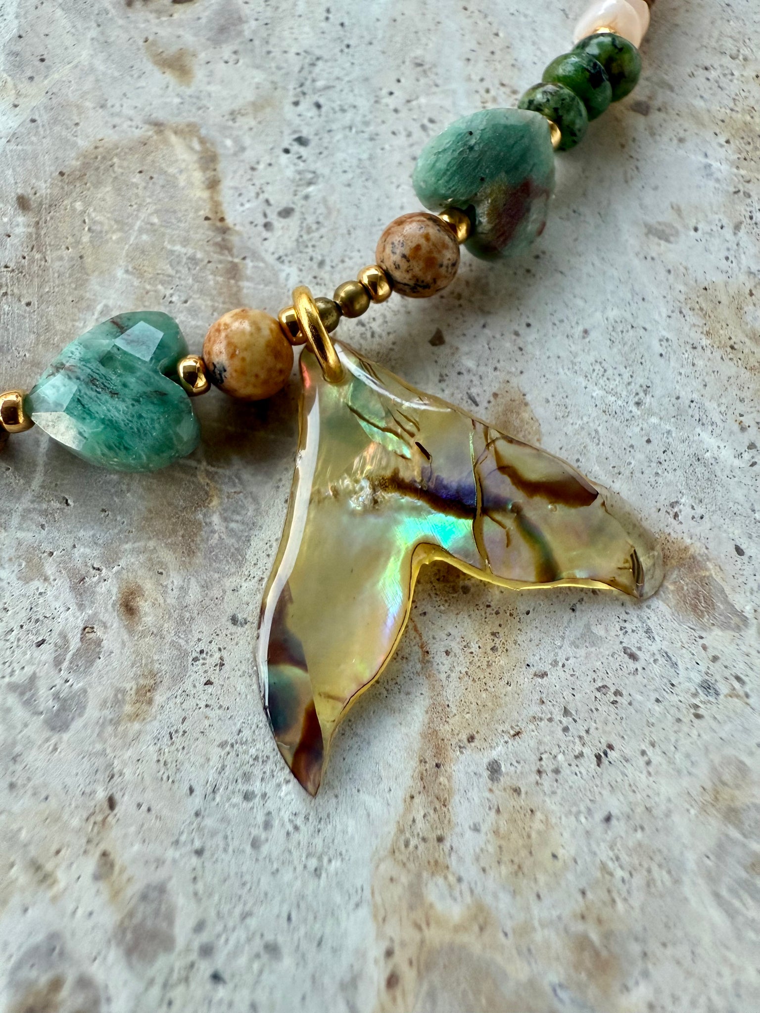 Whale Tail Turquoise Stone Anklet