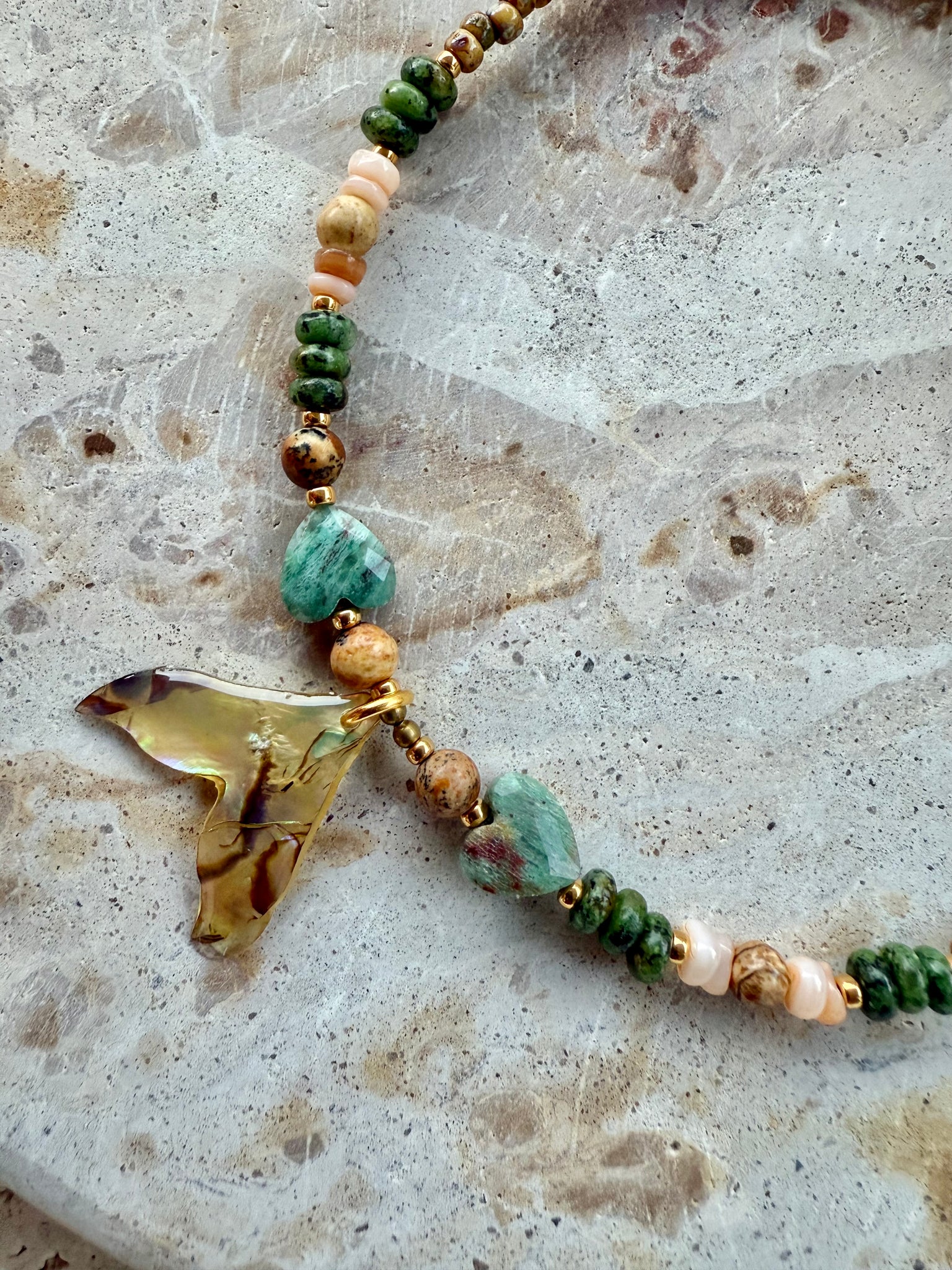 Whale Tail Turquoise Stone Anklet