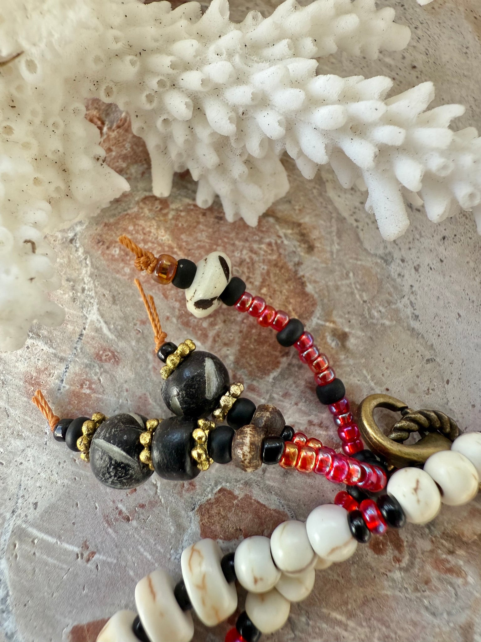 Pink Sunset Turtle Charm Shell Wrap Bracelet