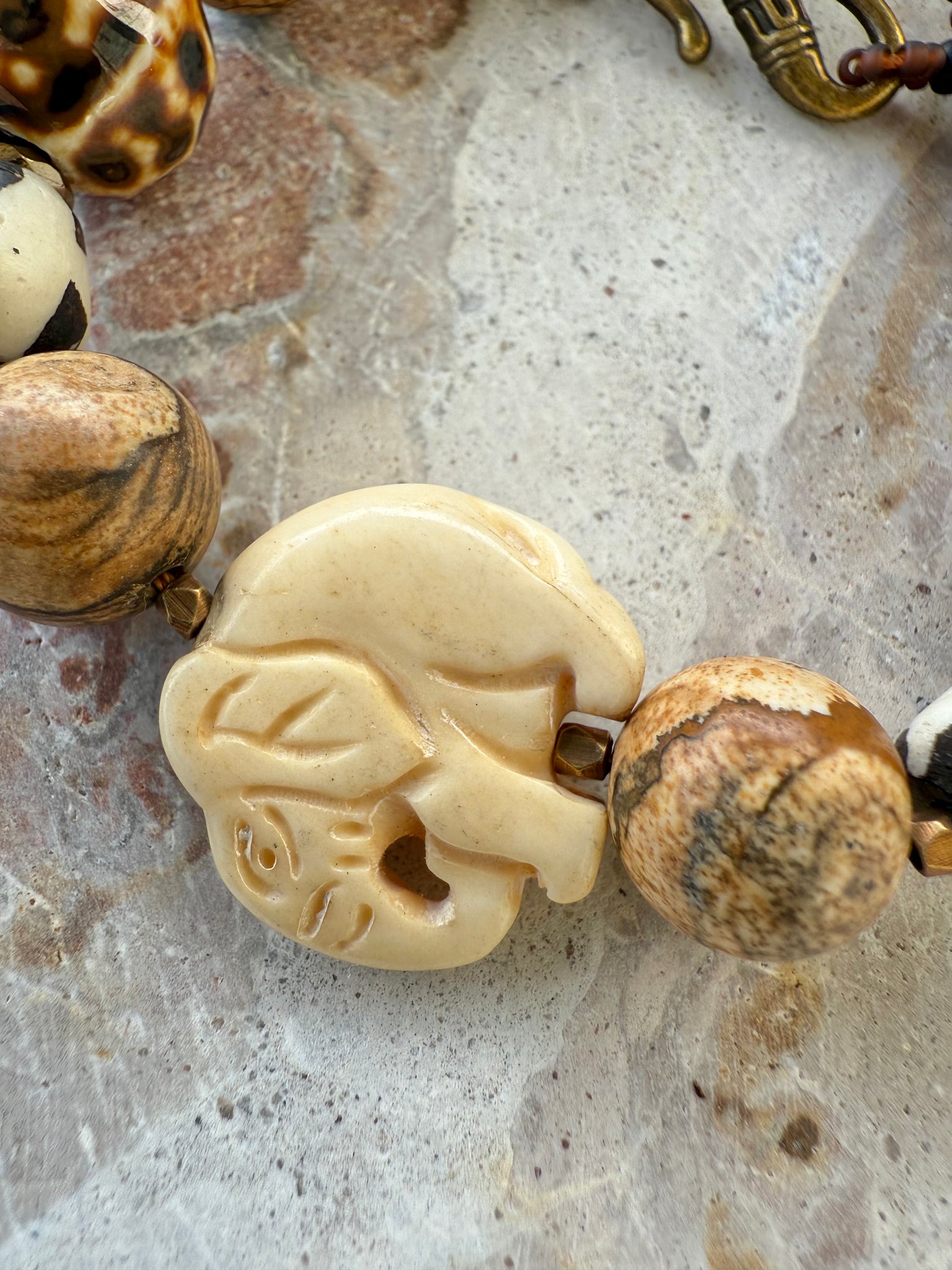 African Beaded Tribal Elephant Bracelet