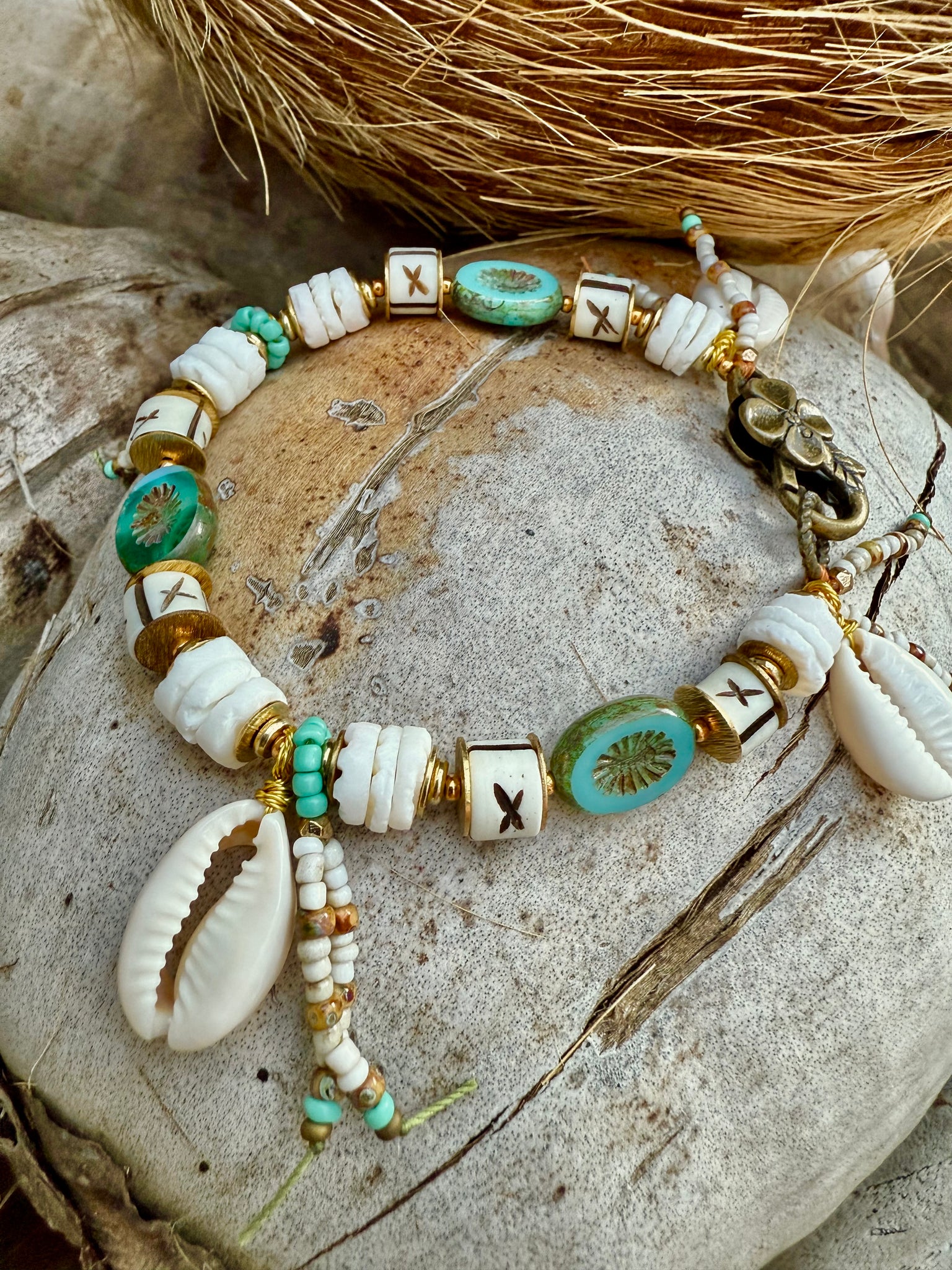 Palm Islander Cowrie Shell Bracelet