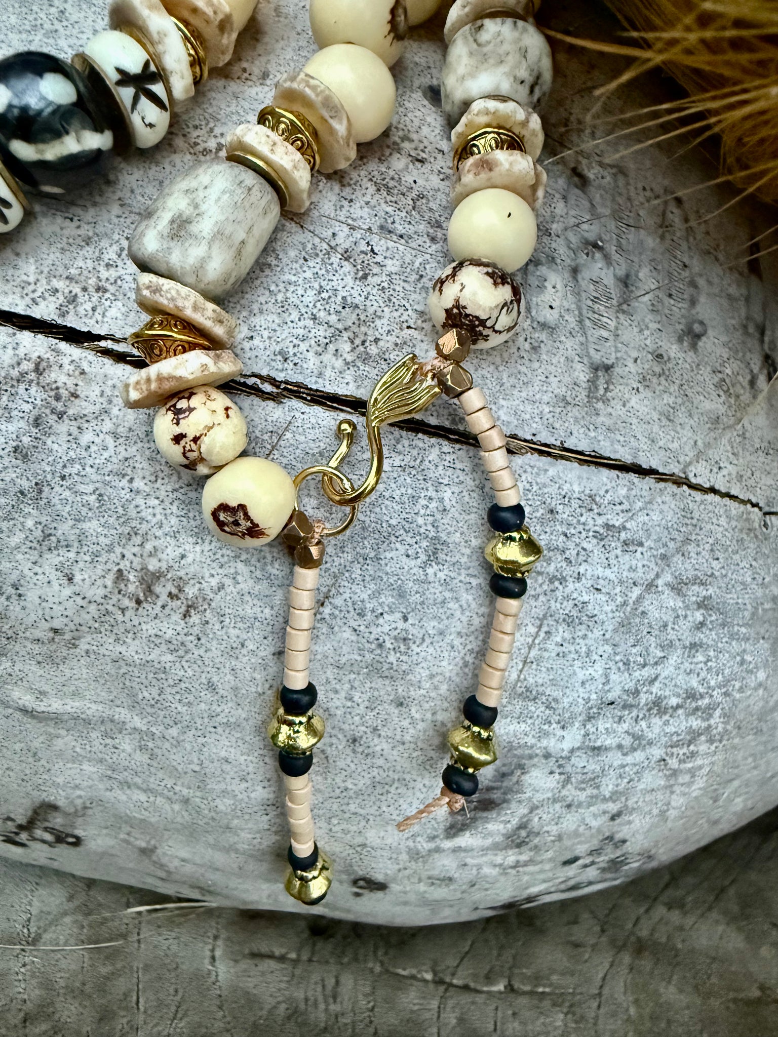 African Island Seed Nut Shell Necklace