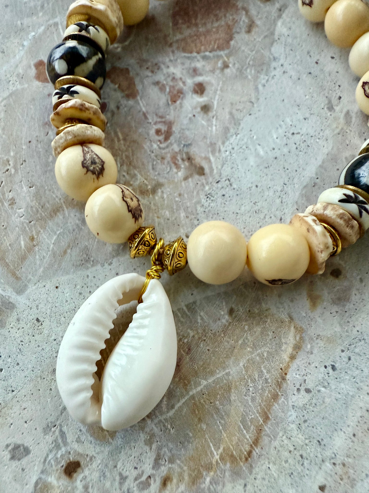 African Island Seed Nut Shell Necklace