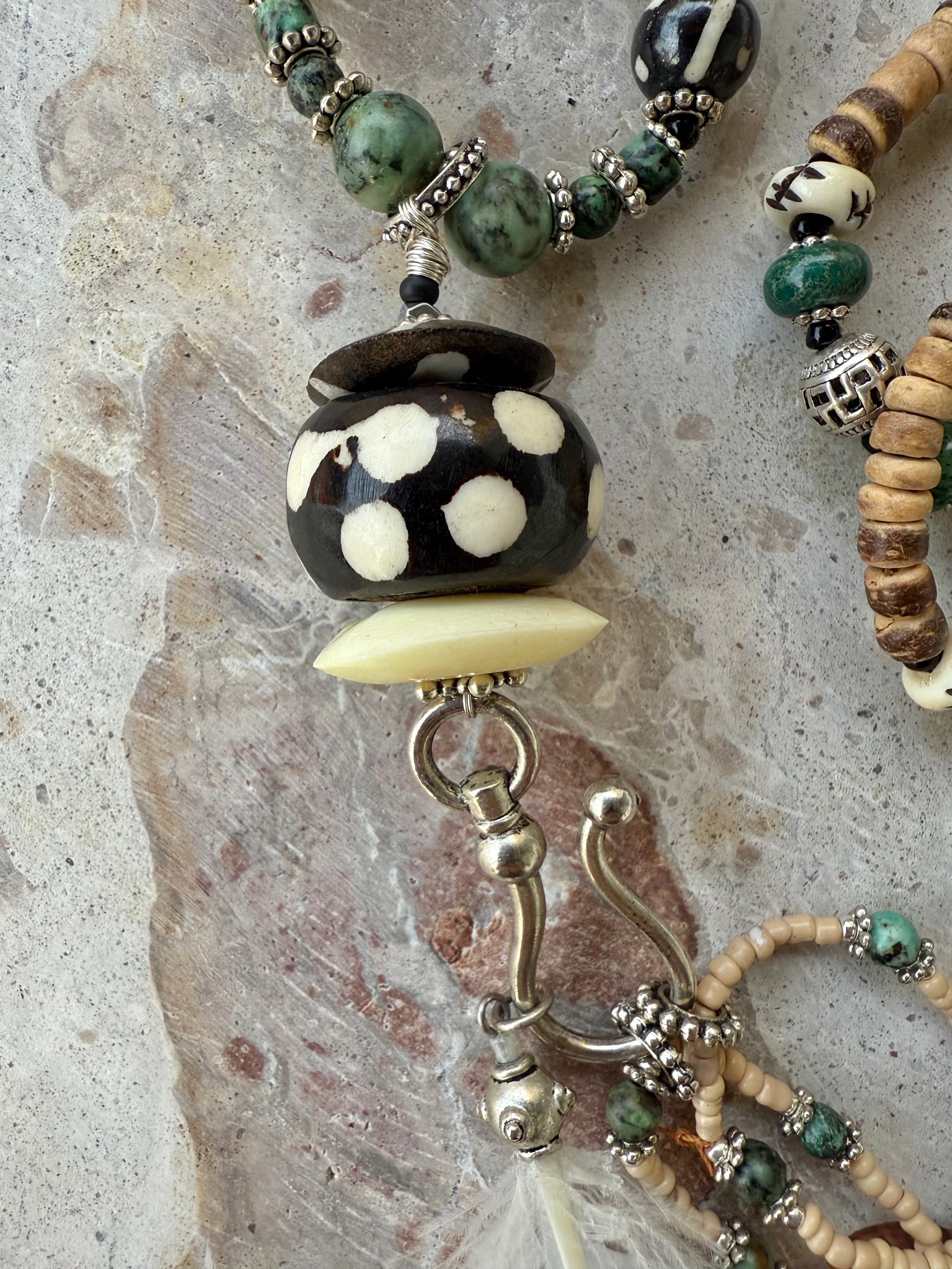 Tribal Feather Shell Necklace