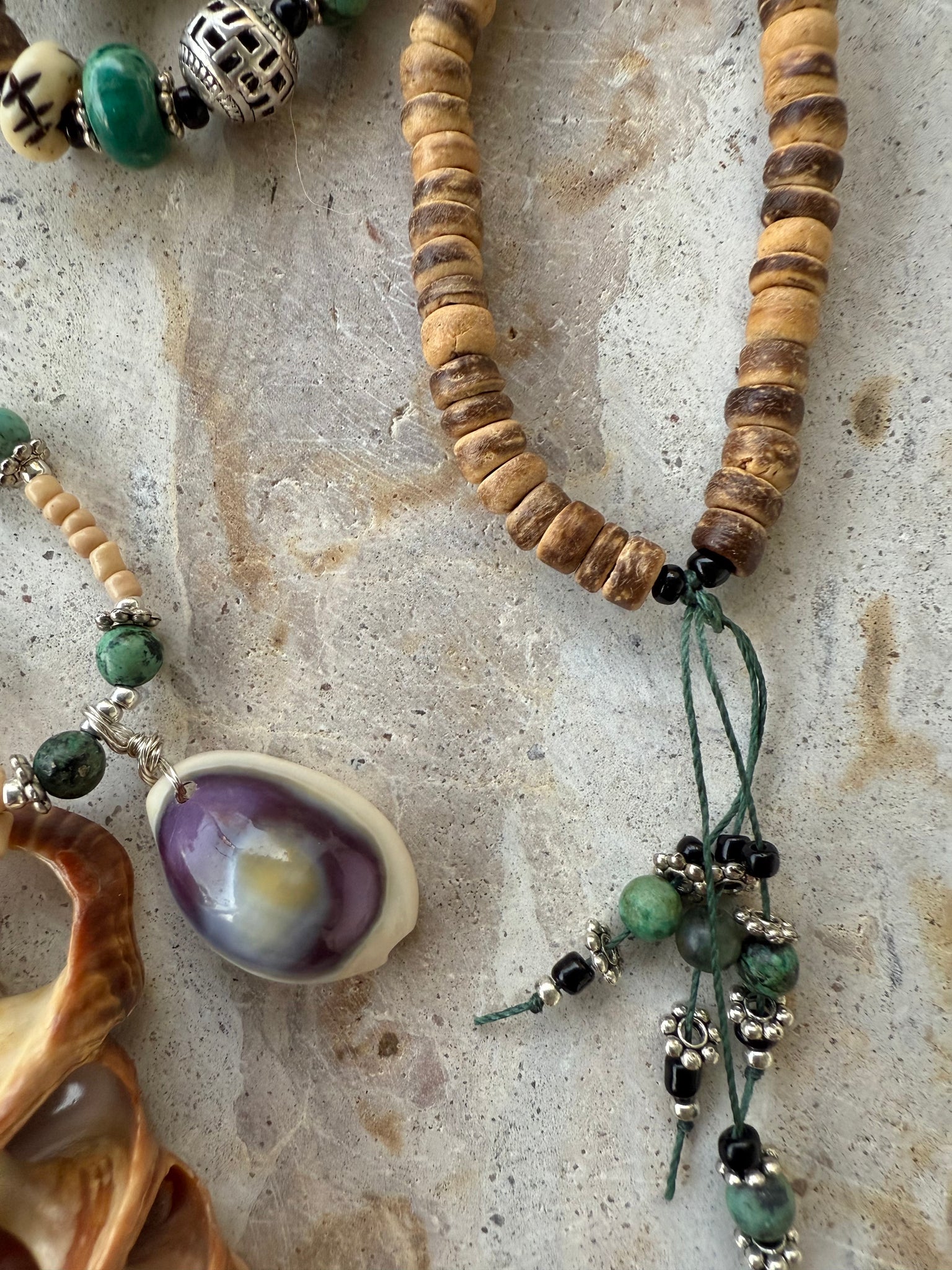 Tribal Feather Shell Necklace