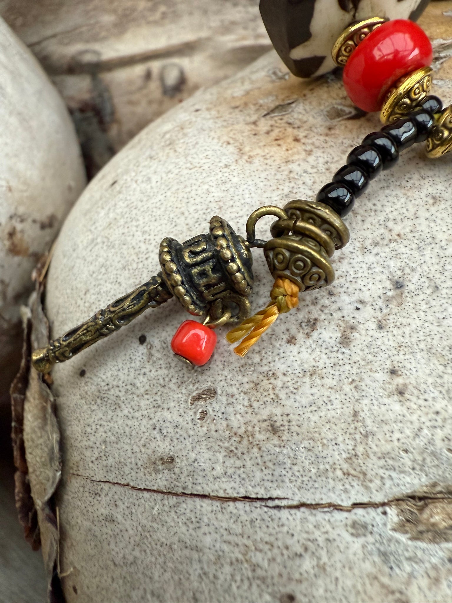 Tibetan Tribal Coral Beaded Stone Bracelet