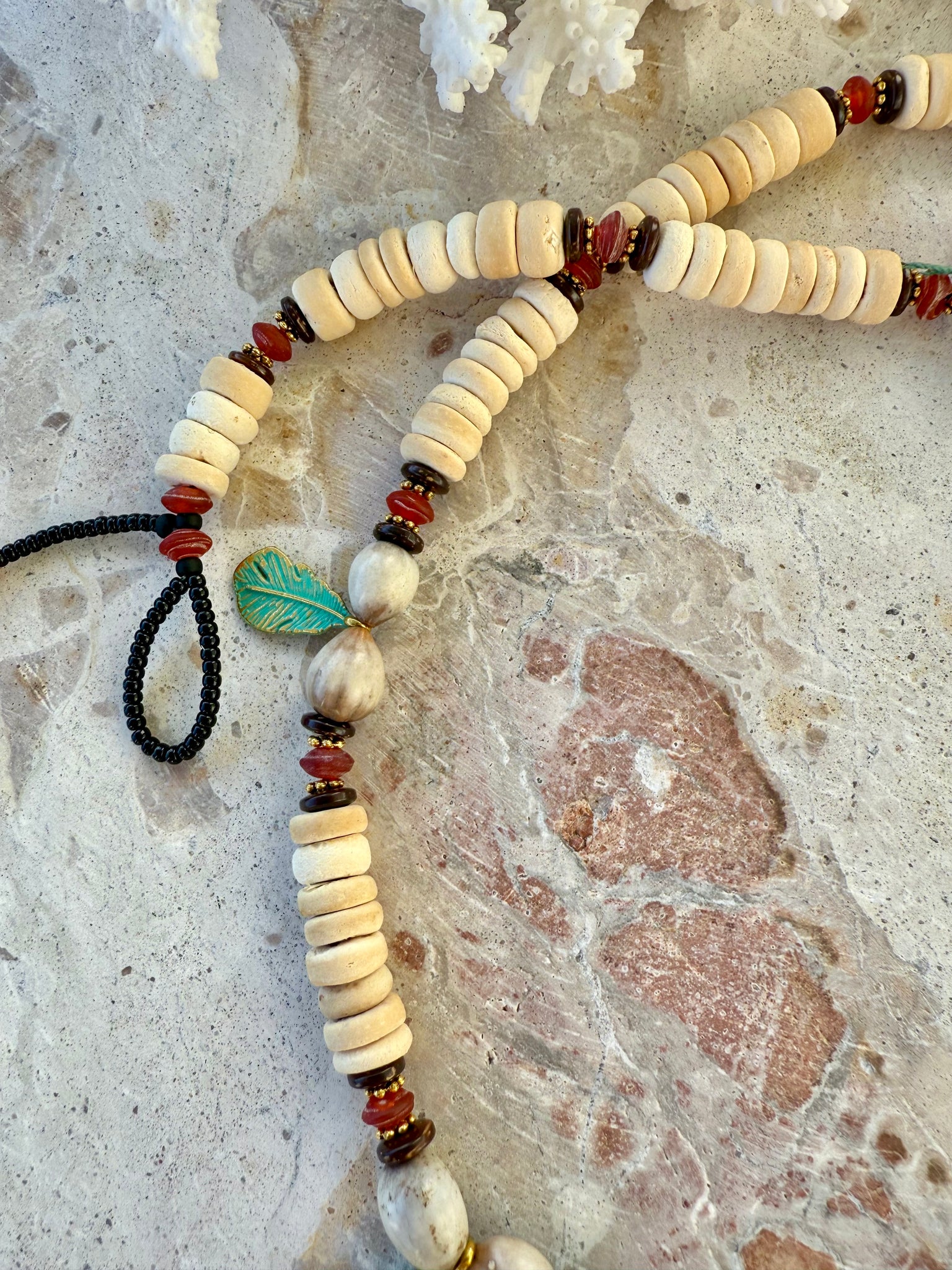 Coconut Cowrie Imfibinga Seed Necklace