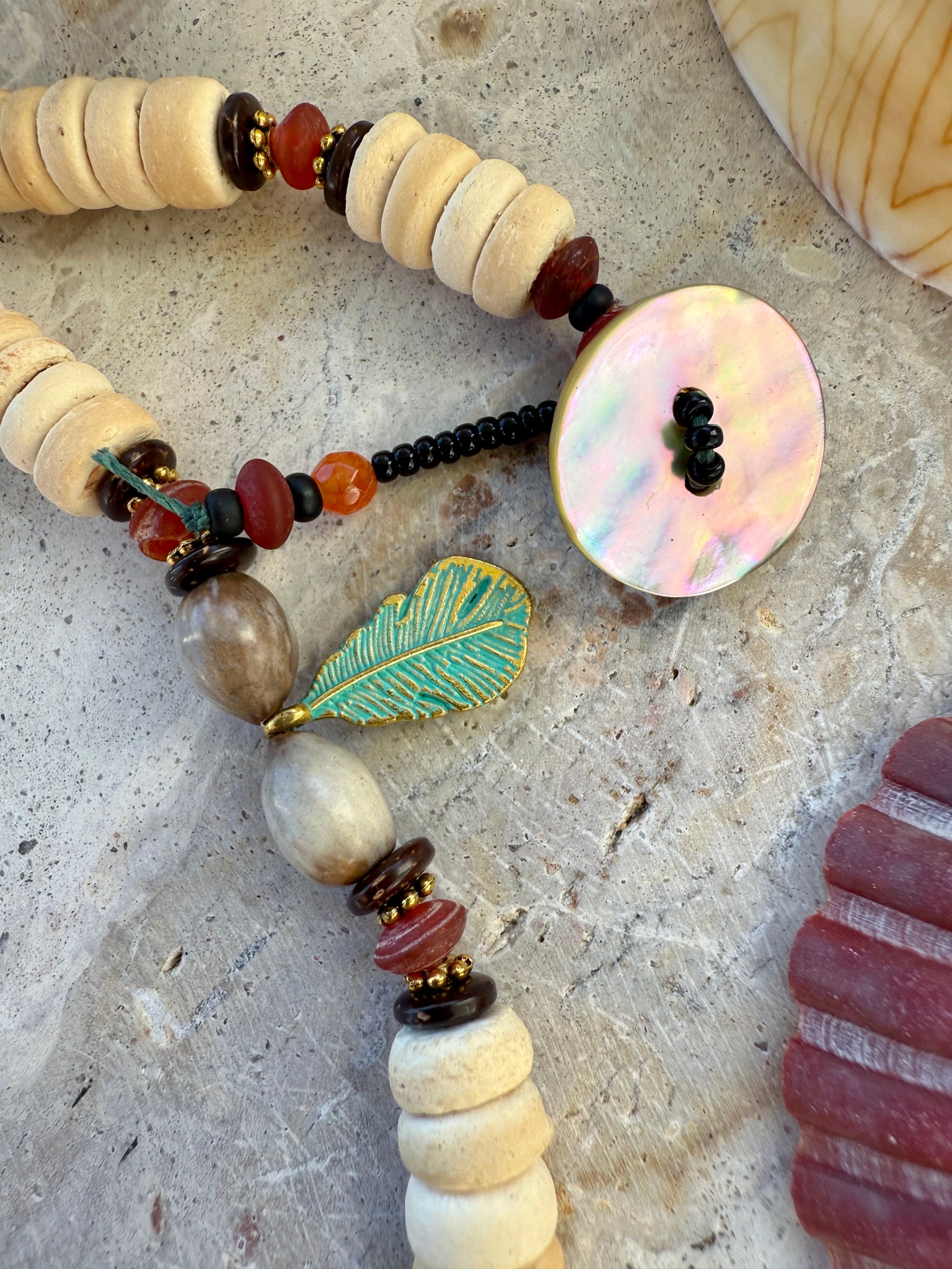 Coconut Cowrie Imfibinga Seed Necklace