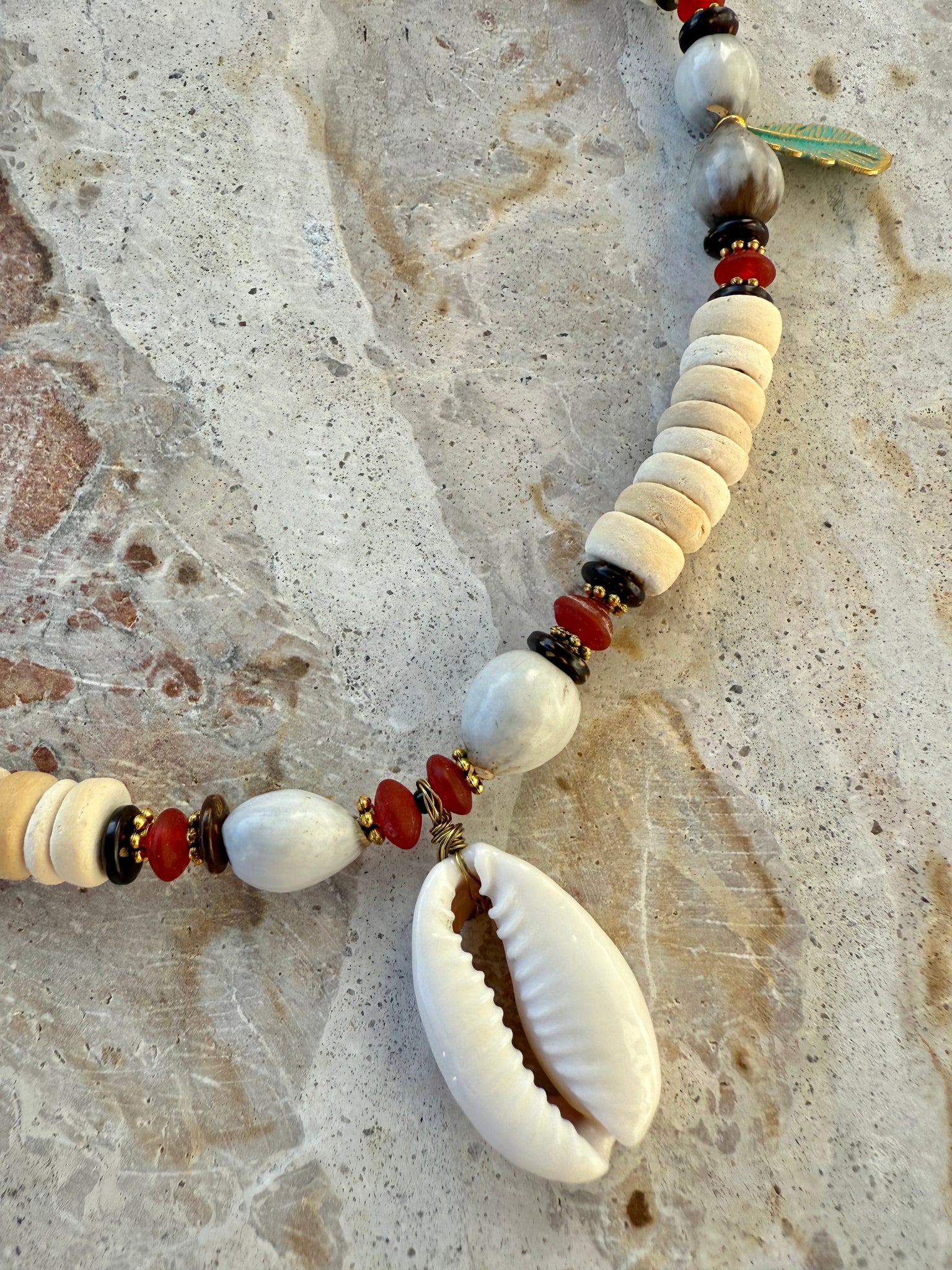 Coconut Cowrie Imfibinga Seed Necklace