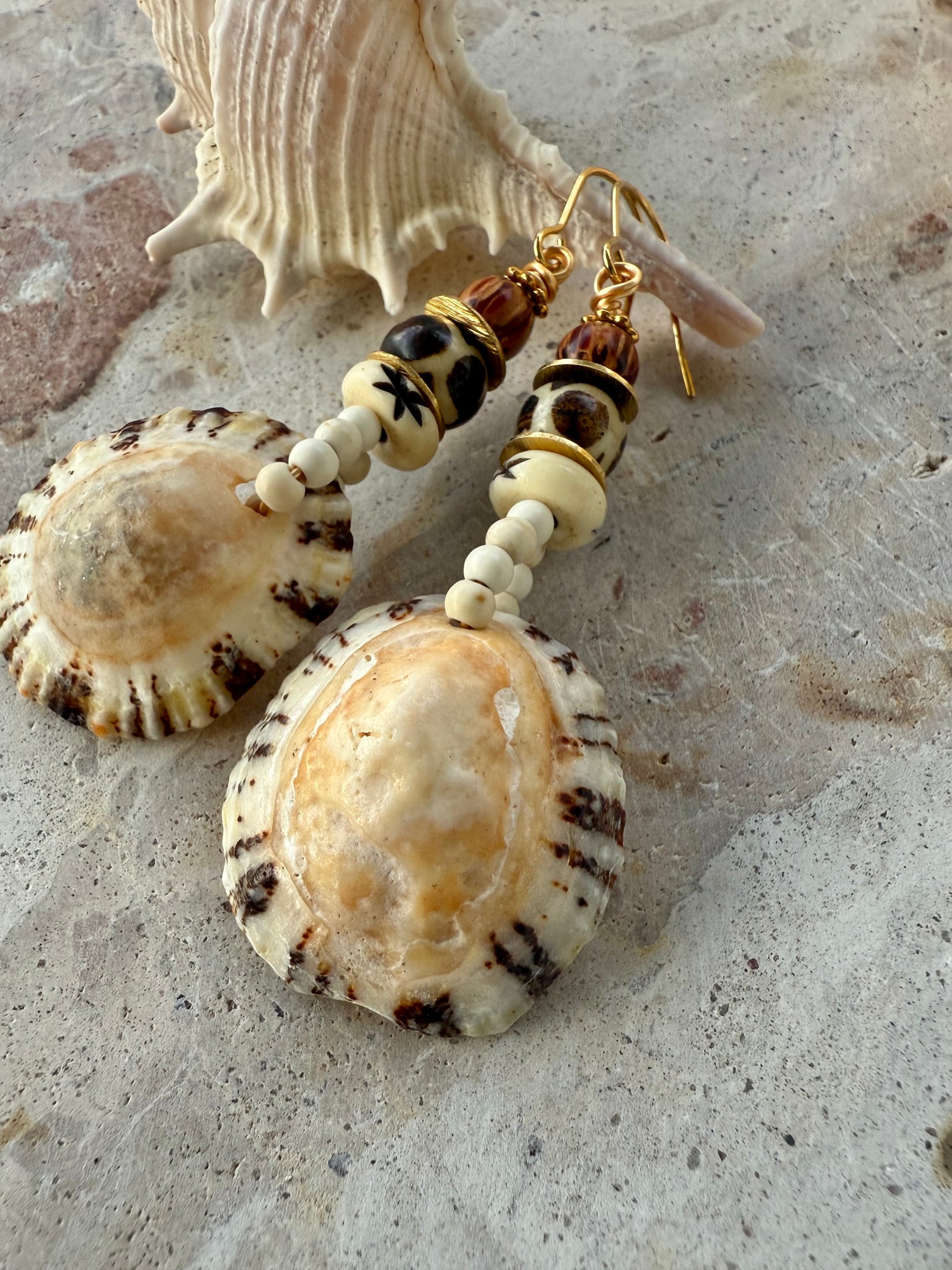 Sun-kissed Shell Dangle Earrings
